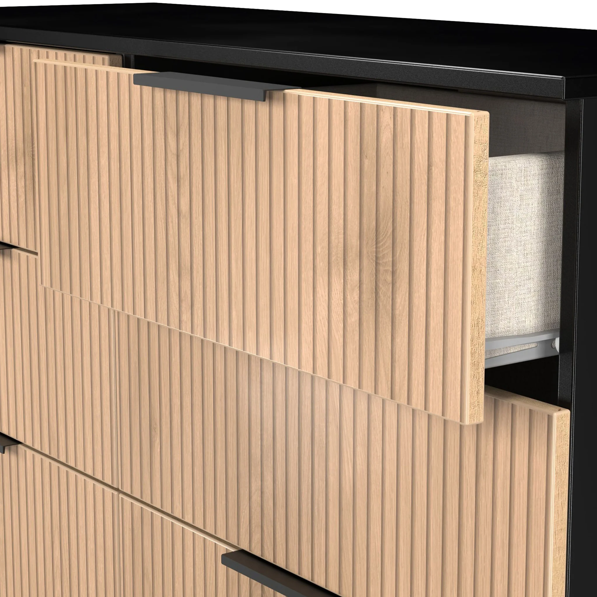 Jago Slatted Effect 6 Drawer Midi Chest - Image 5