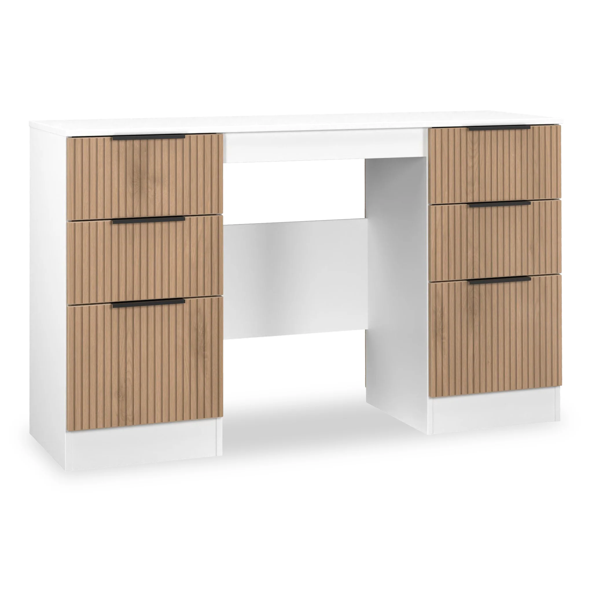Jago Slatted Effect Kneehole Desk - Image 11