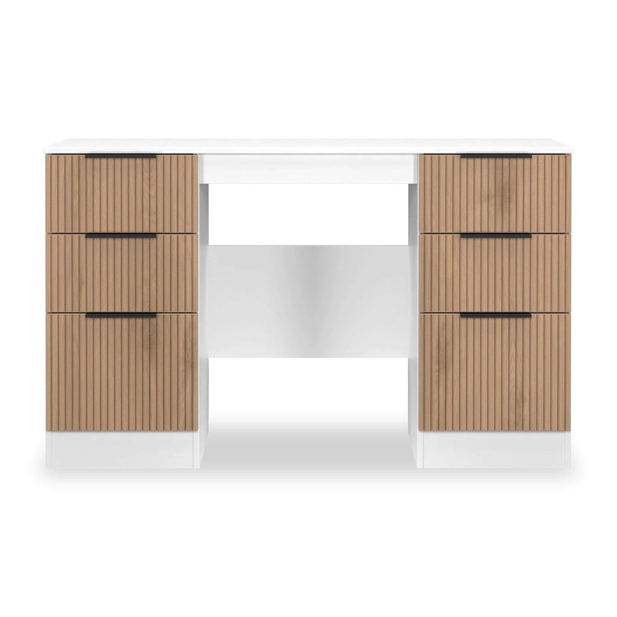 Jago Slatted Effect Kneehole Desk - Image 12