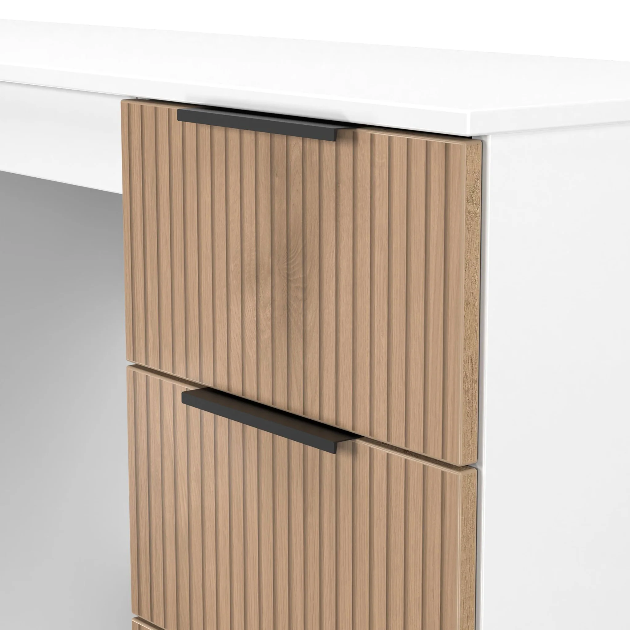 Jago Slatted Effect Kneehole Desk - Image 14