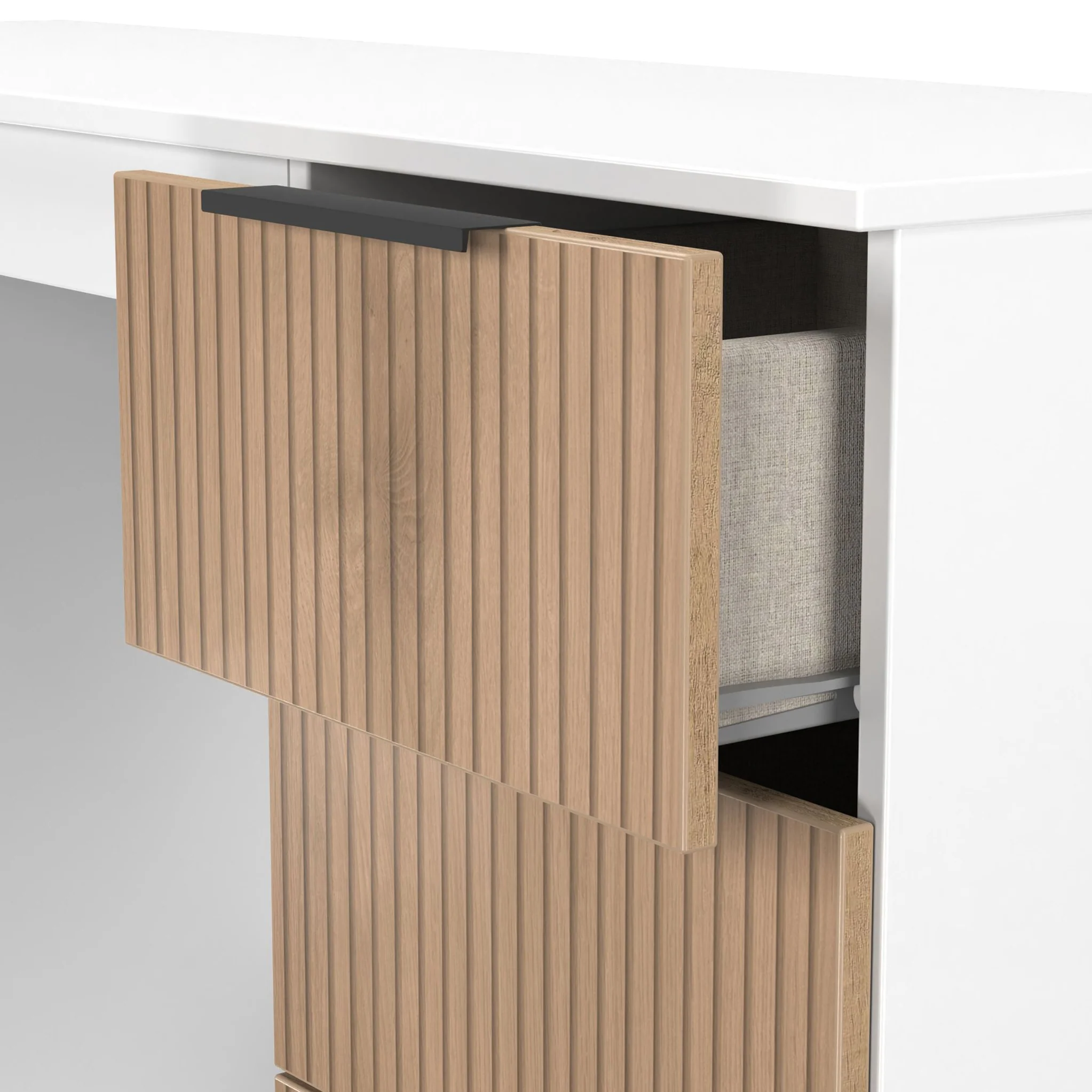 Jago Slatted Effect Kneehole Desk - Image 15