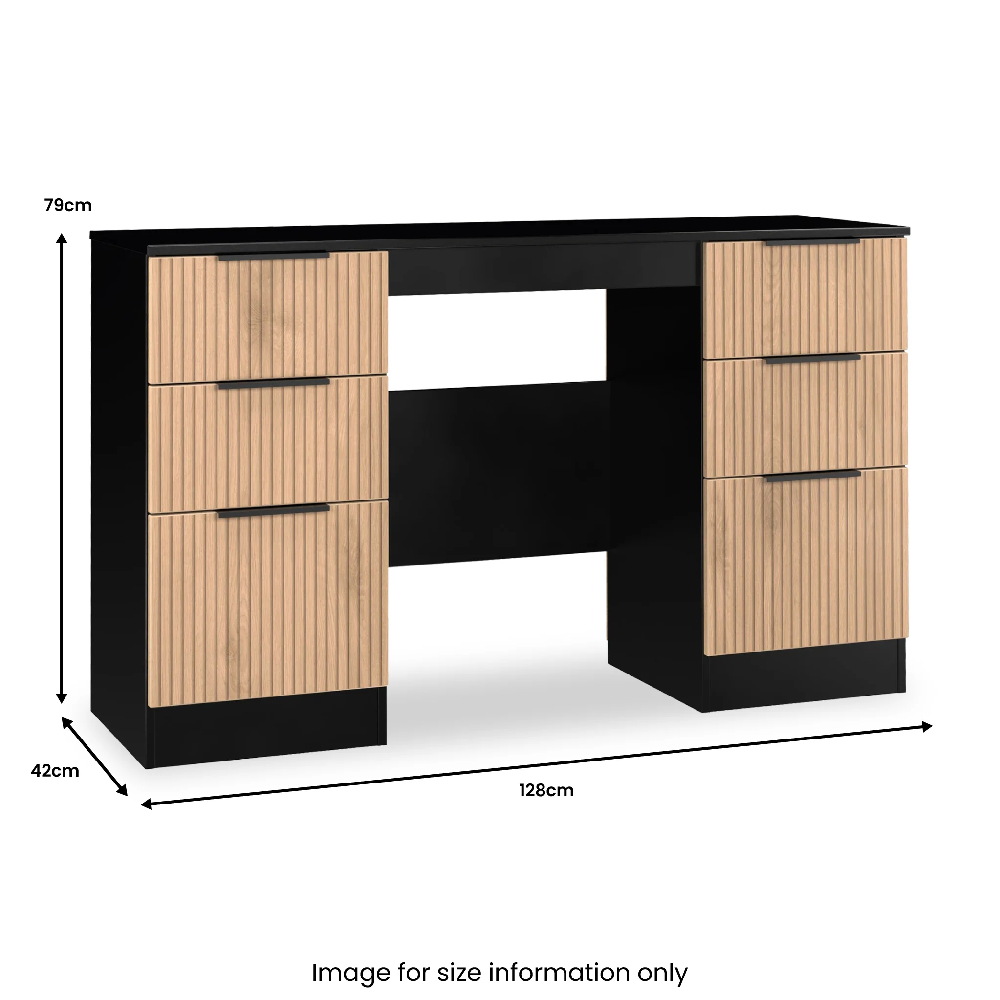 Jago Slatted Effect Kneehole Desk - Image 16