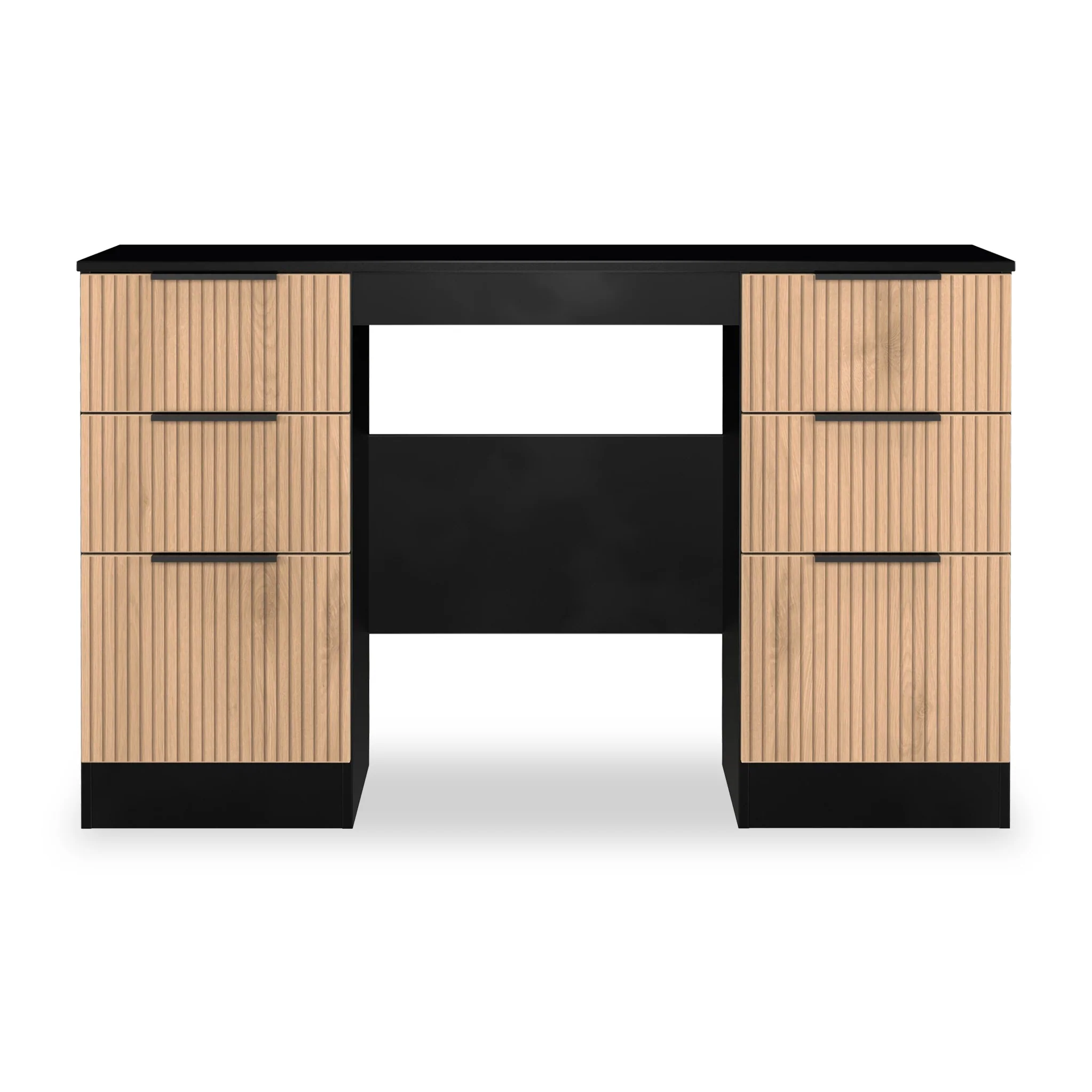Jago Slatted Effect Kneehole Desk - Image 2