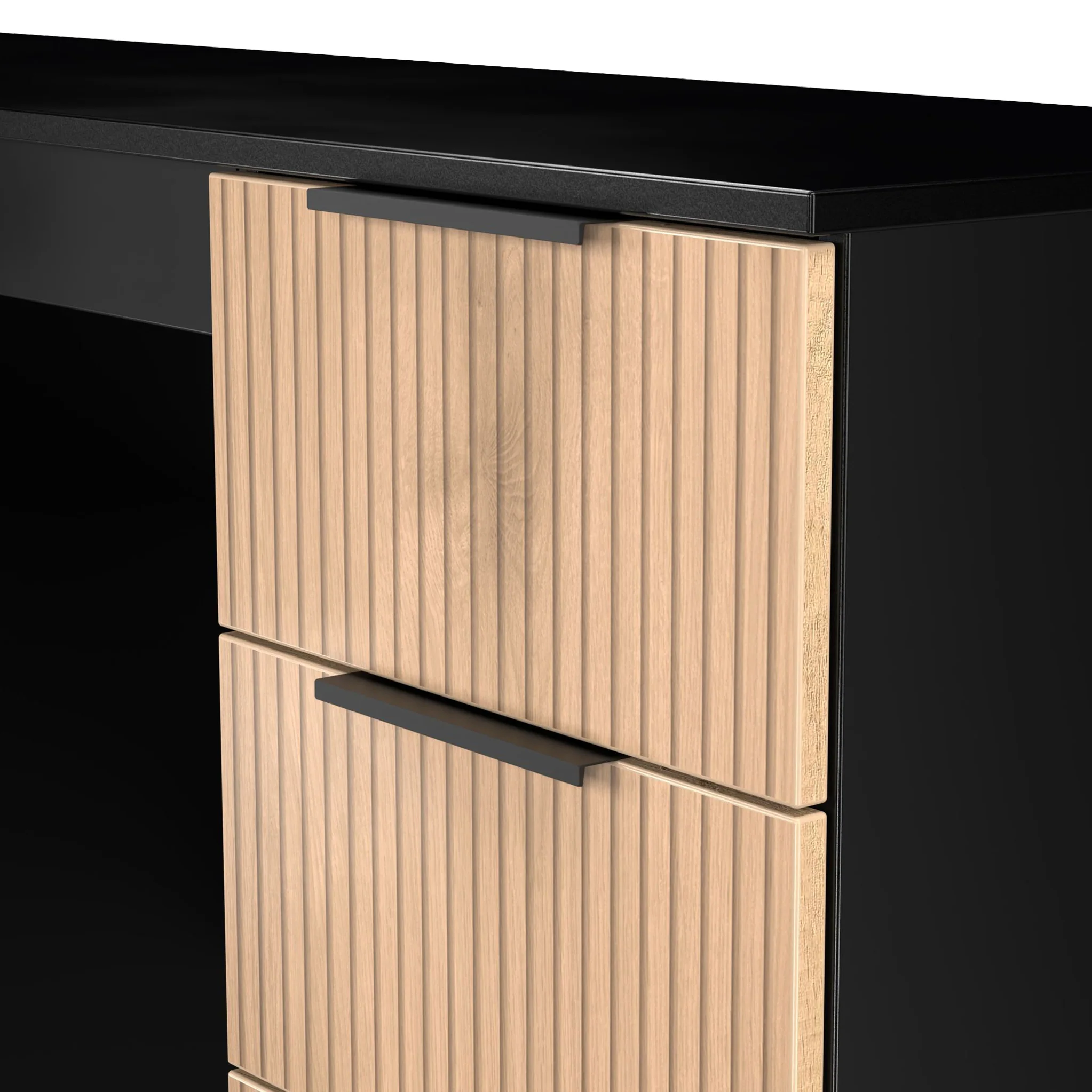 Jago Slatted Effect Kneehole Desk - Image 4