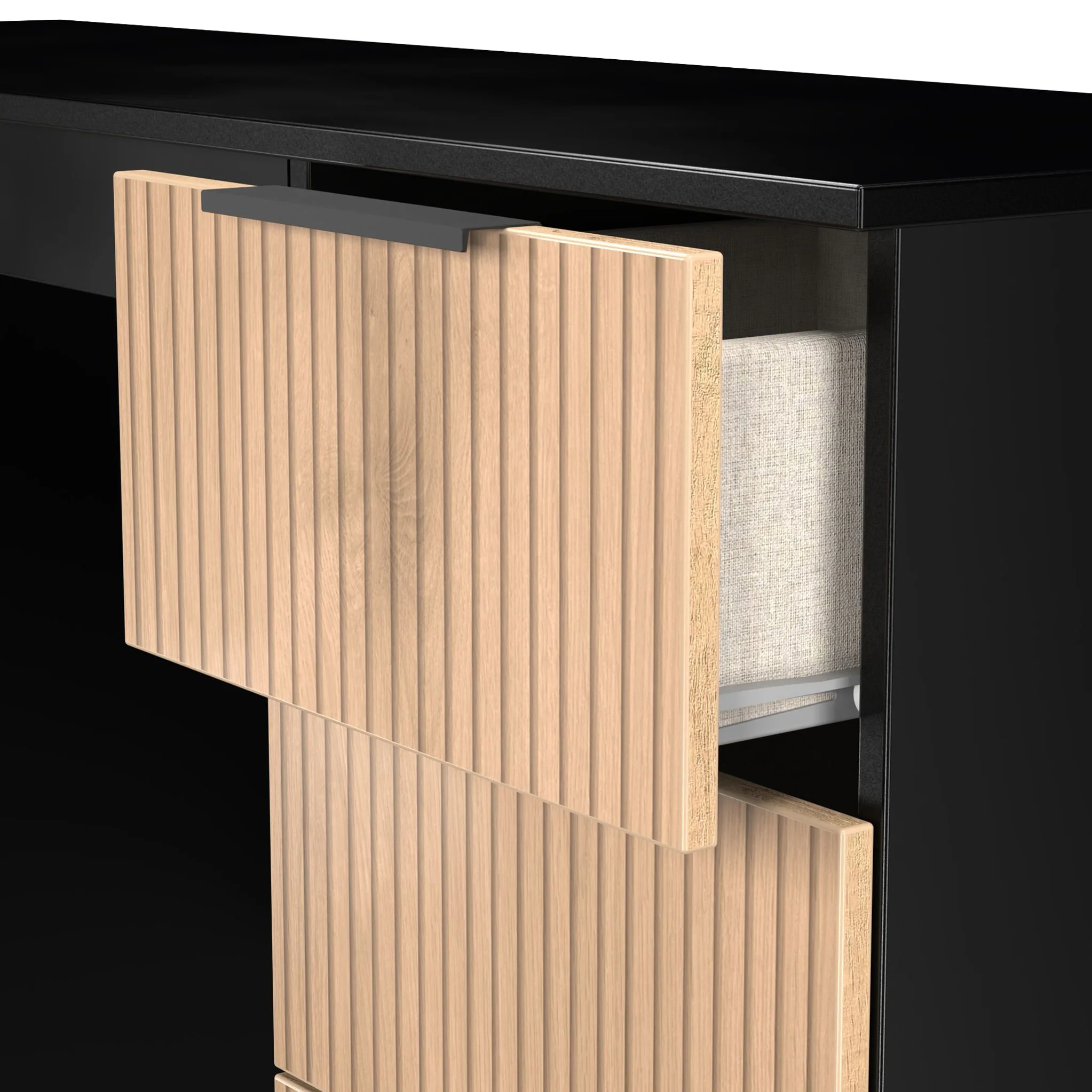 Jago Slatted Effect Kneehole Desk - Image 5