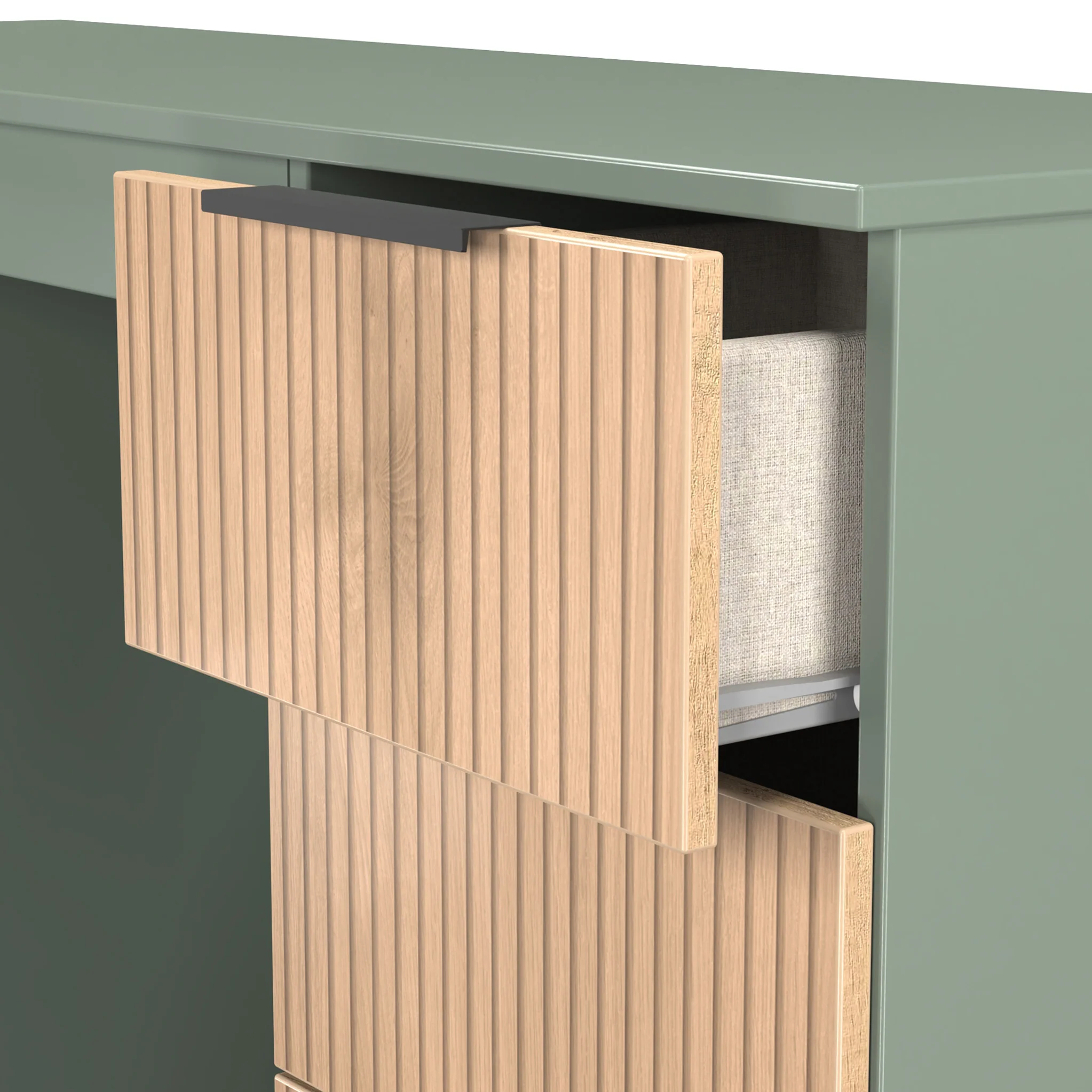 Jago Slatted Effect Kneehole Desk - Image 9