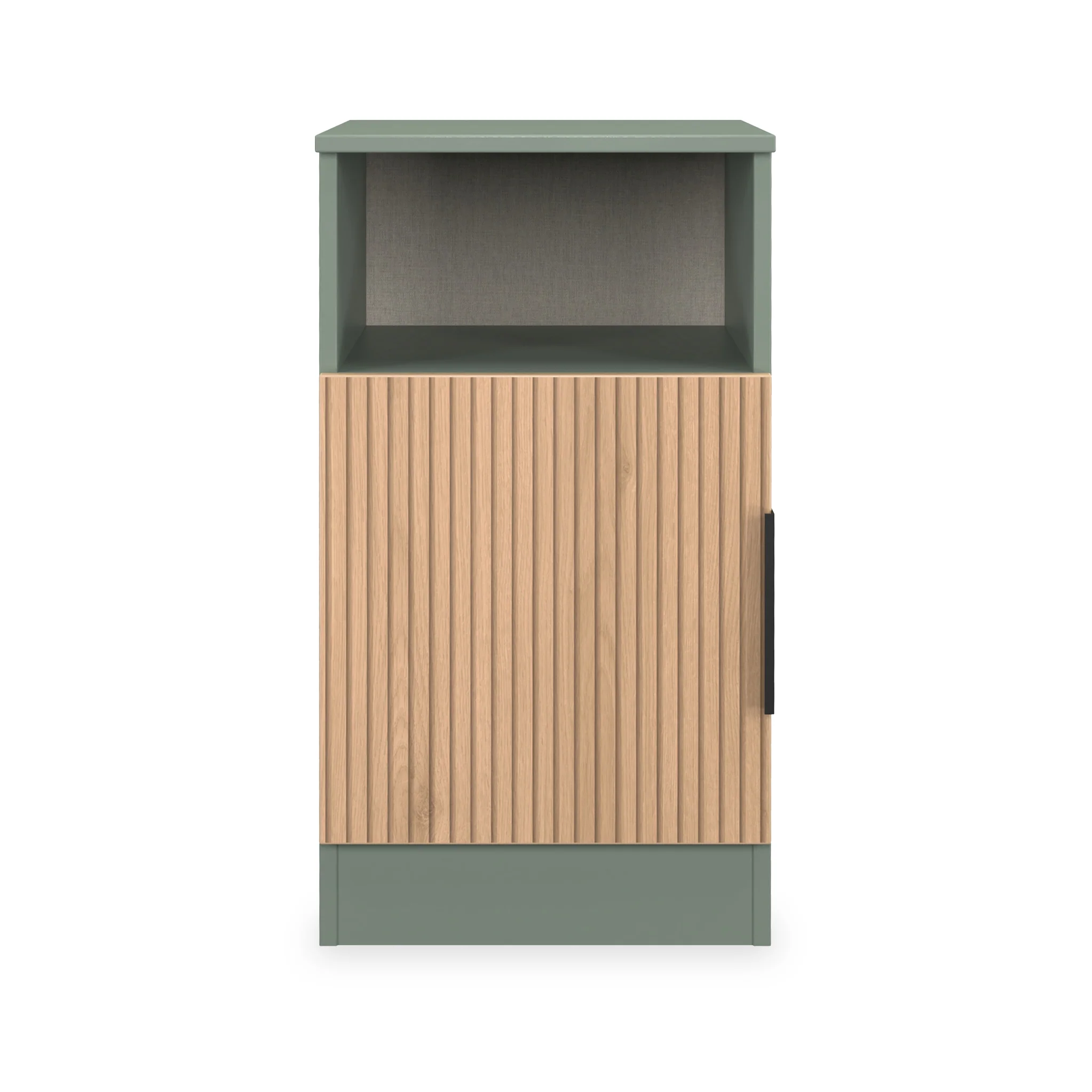 Jago Slatted Effect Open Bedside Table - Image 2