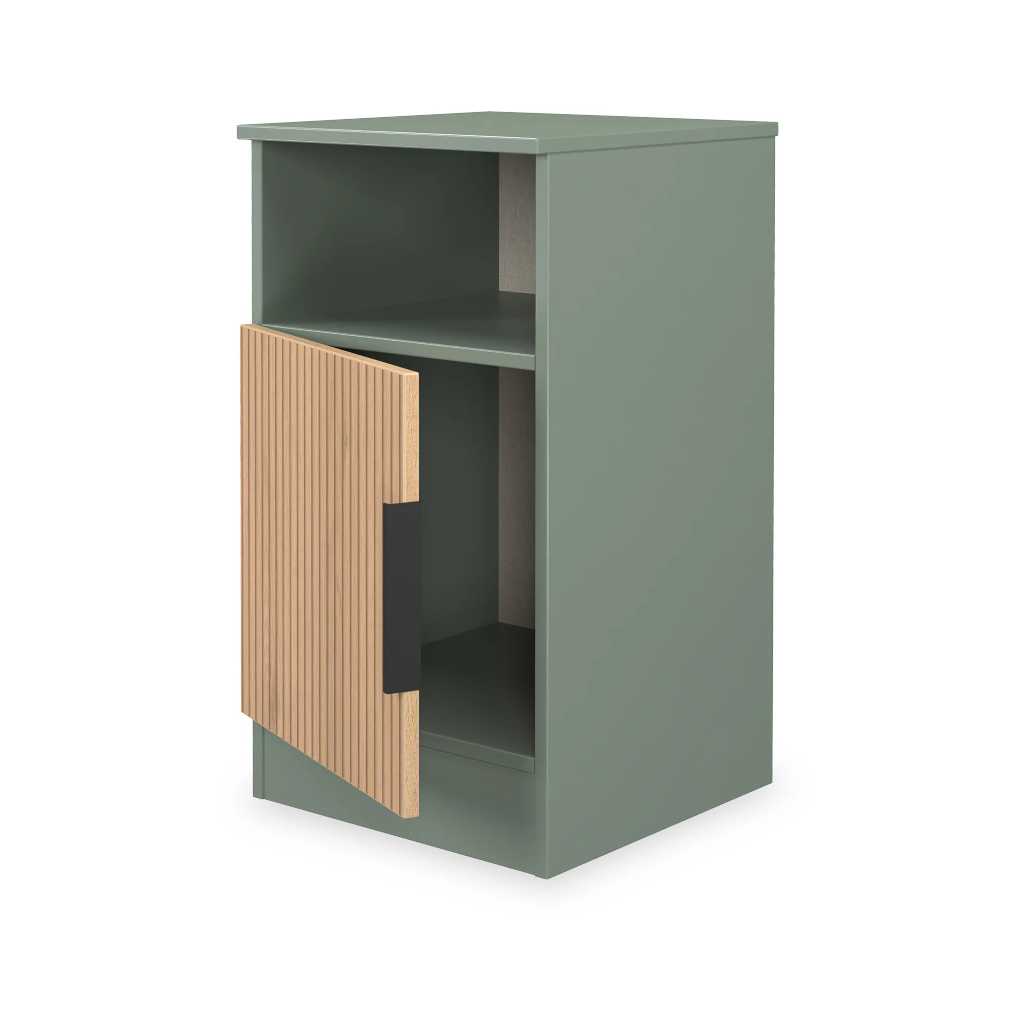 Jago Slatted Effect Open Bedside Table - Image 4