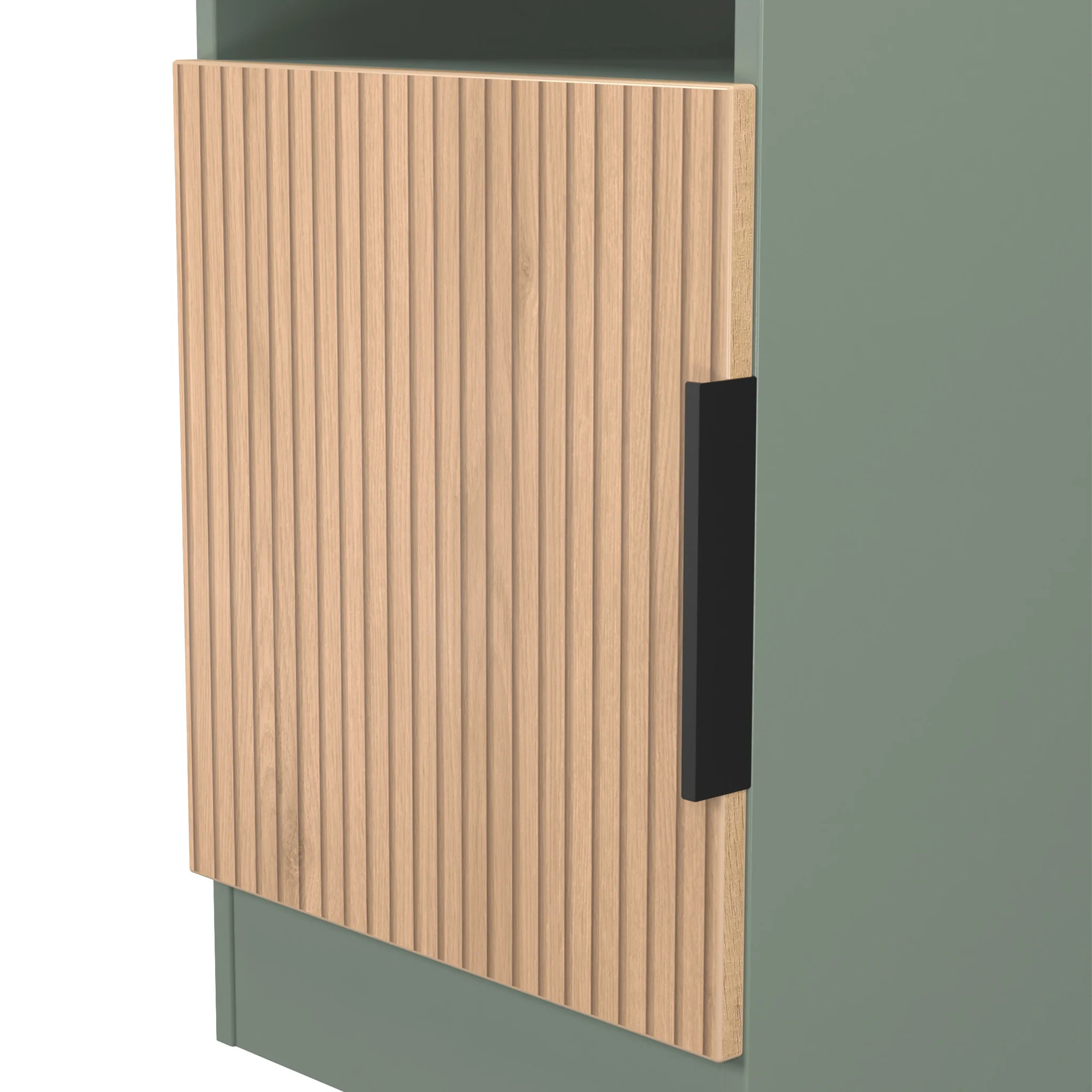 Jago Slatted Effect Open Bedside Table - Image 5