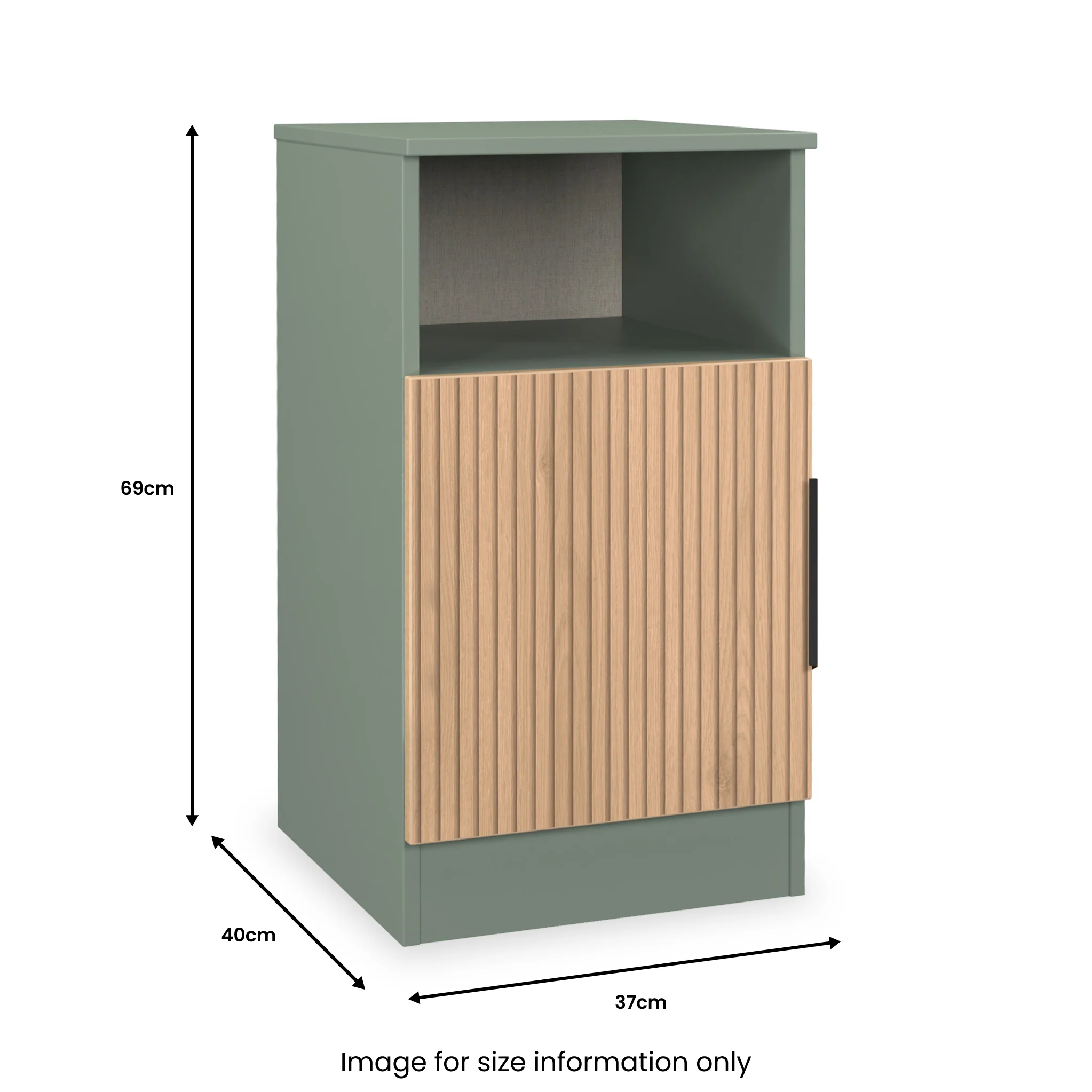 Jago Slatted Effect Open Bedside Table - Image 6