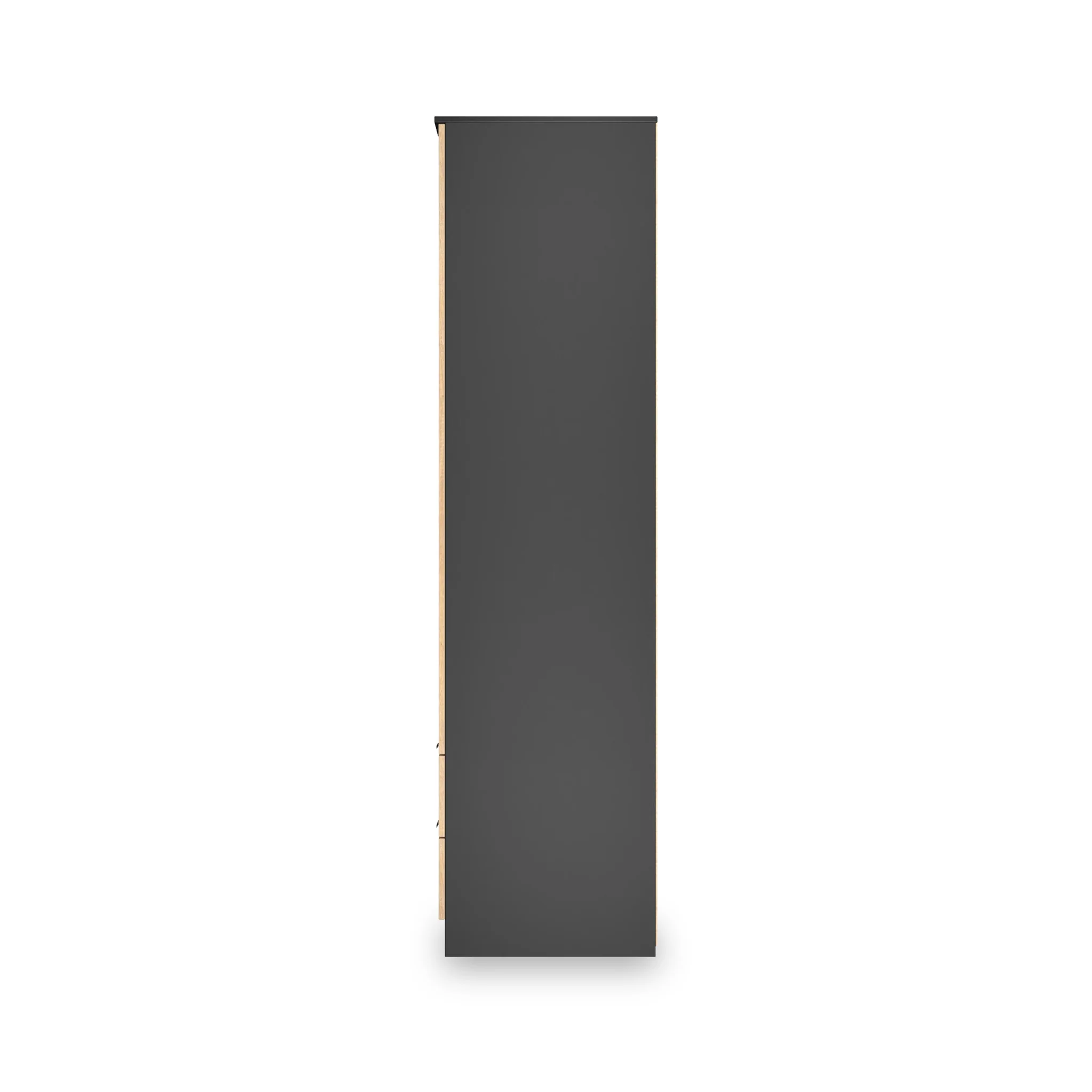 Jago Slatted Effect Tall 2 Door 2 Drawer Mirrored Wardrobe - Image 3