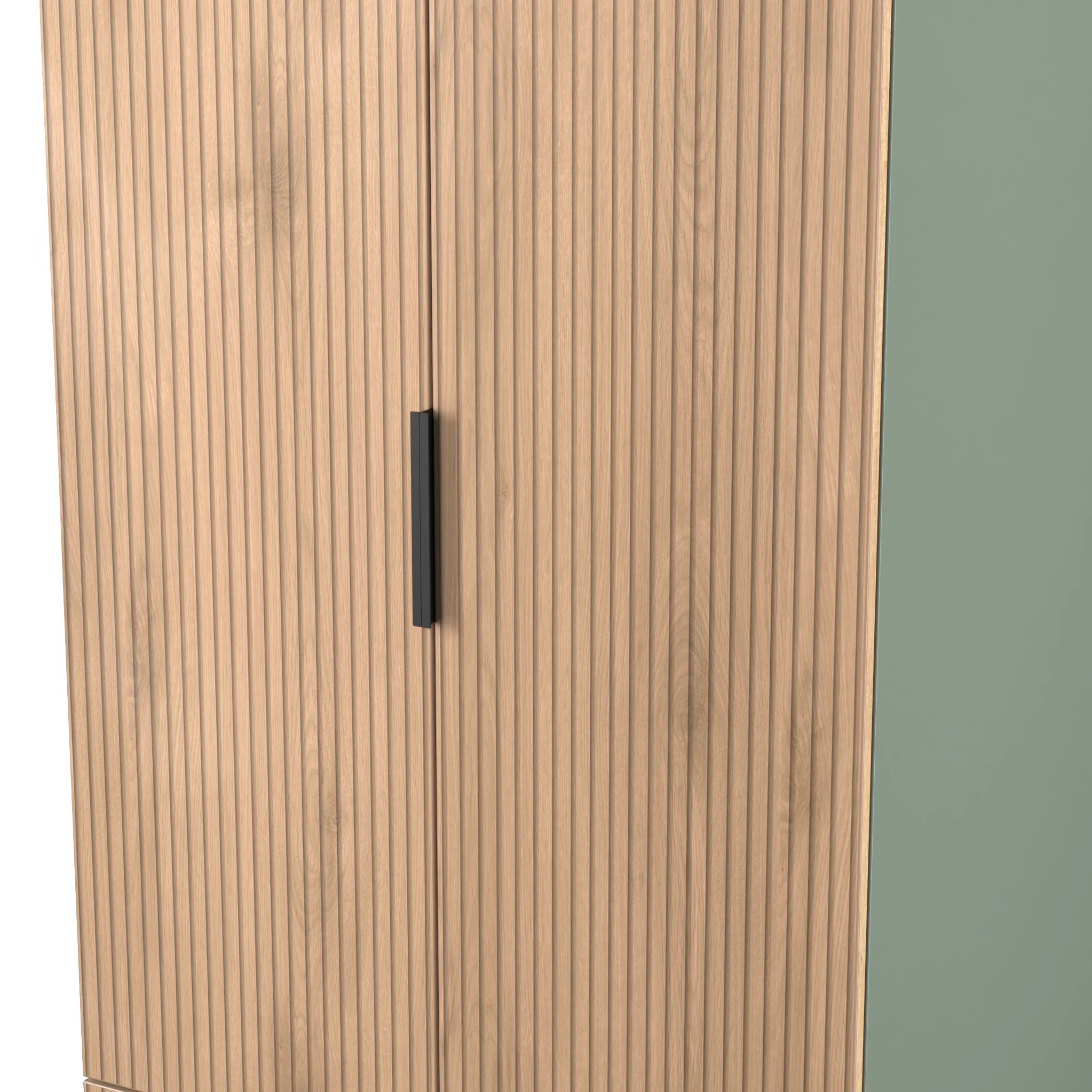 Jago Slatted Effect Tall 2 Door 2 Drawer Wardrobe - Image 13