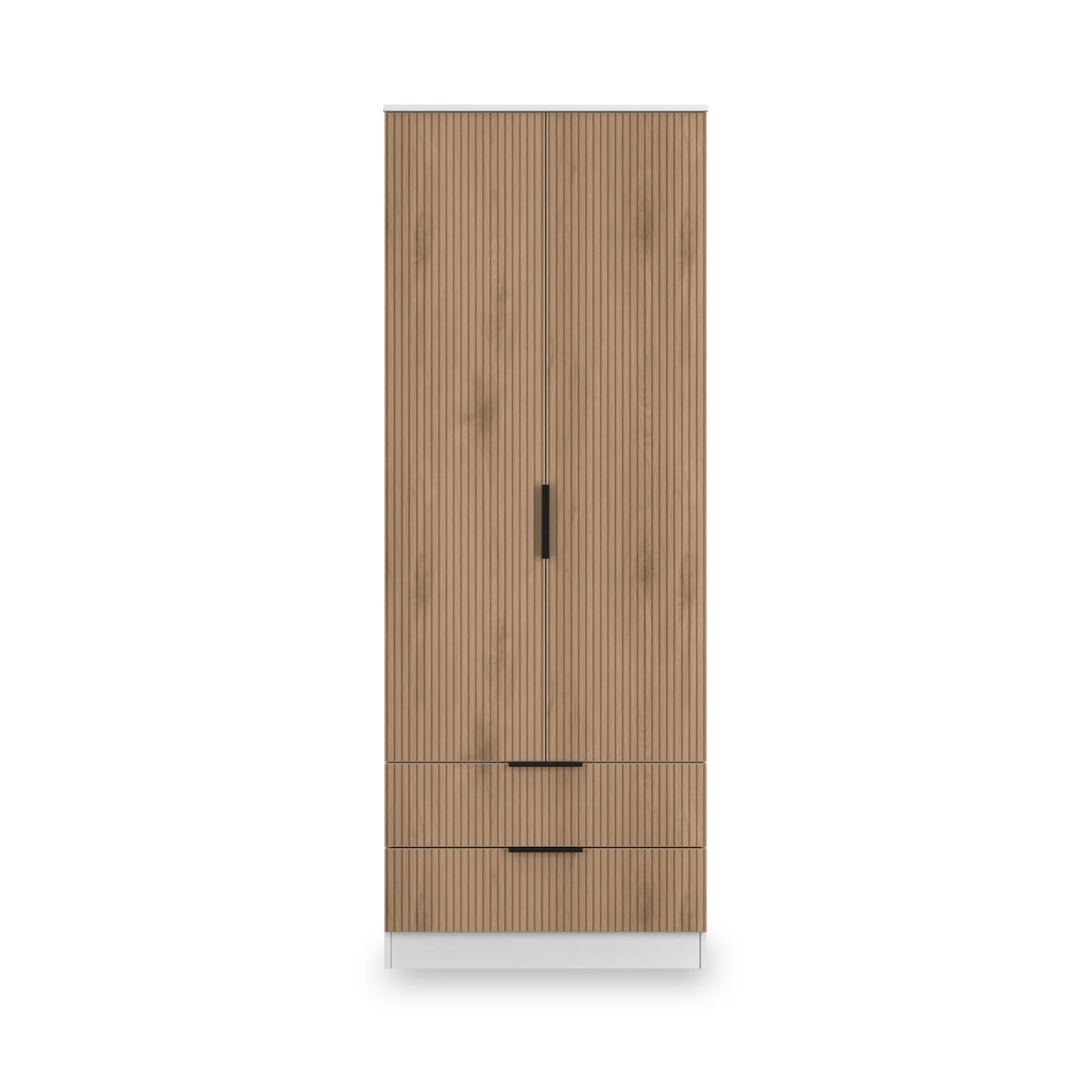 Jago Slatted Effect Tall 2 Door 2 Drawer Wardrobe - Image 16