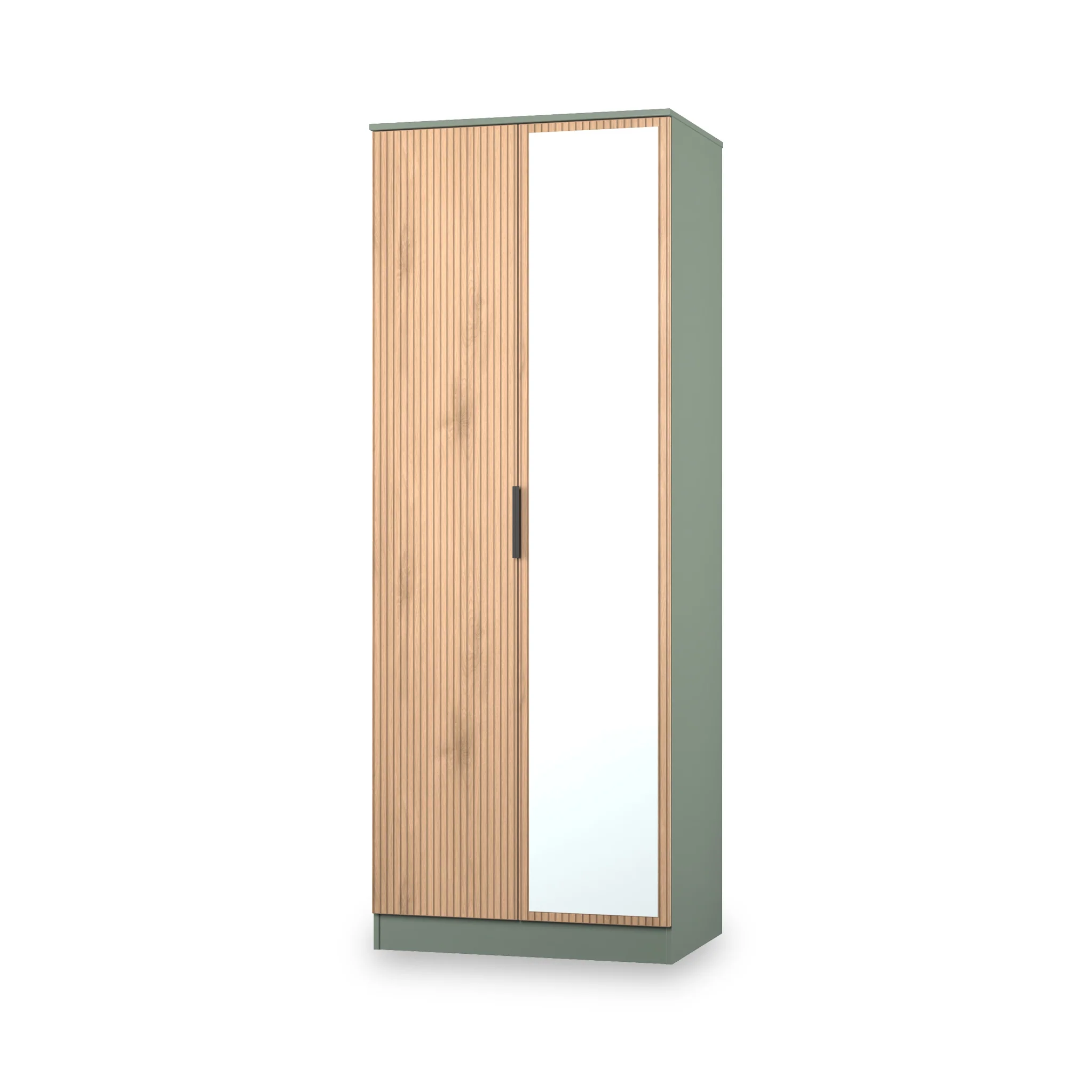 Jago Slatted Effect Tall 2 Door Mirrored Wardrobe - Image 10