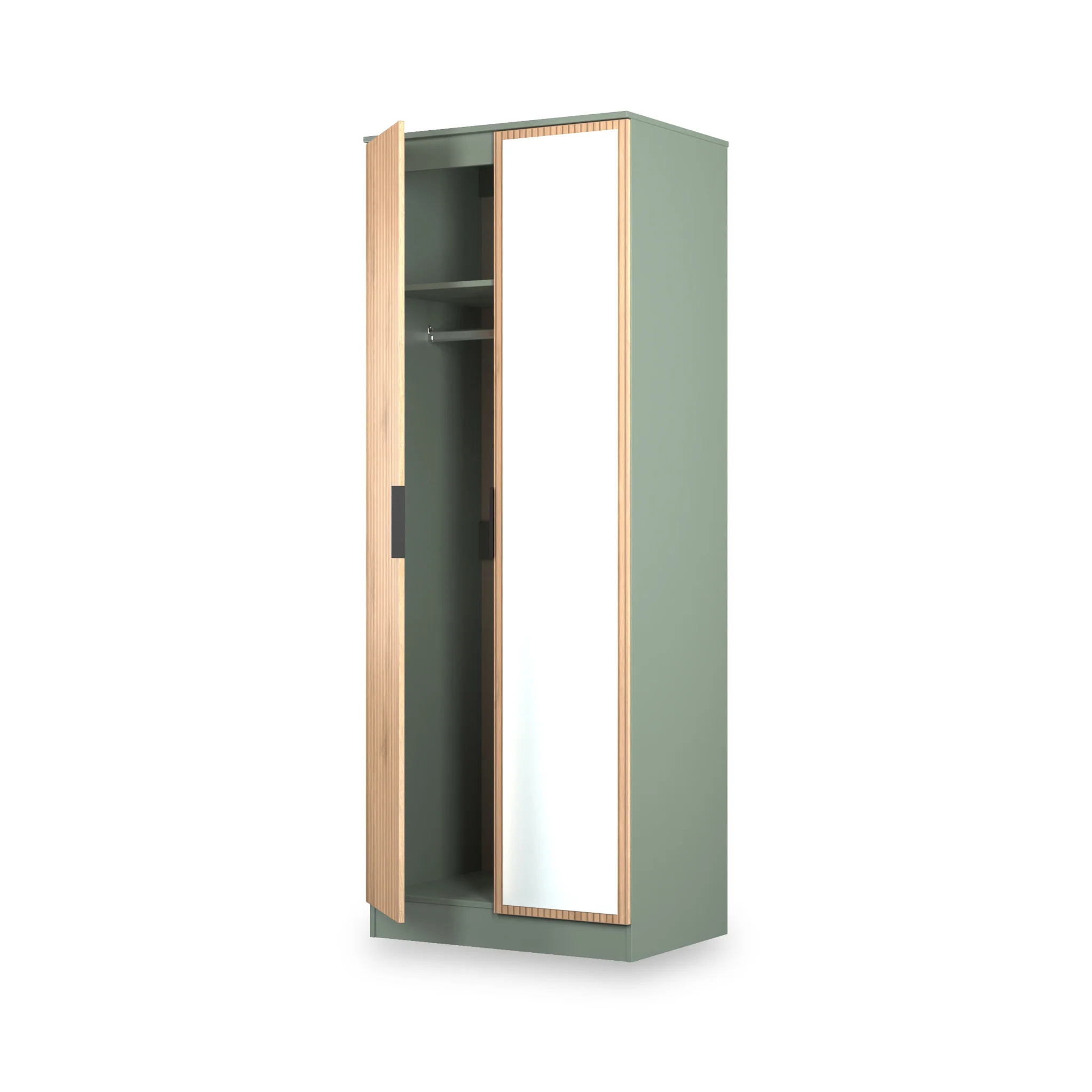 Jago Slatted Effect Tall 2 Door Mirrored Wardrobe - Image 11