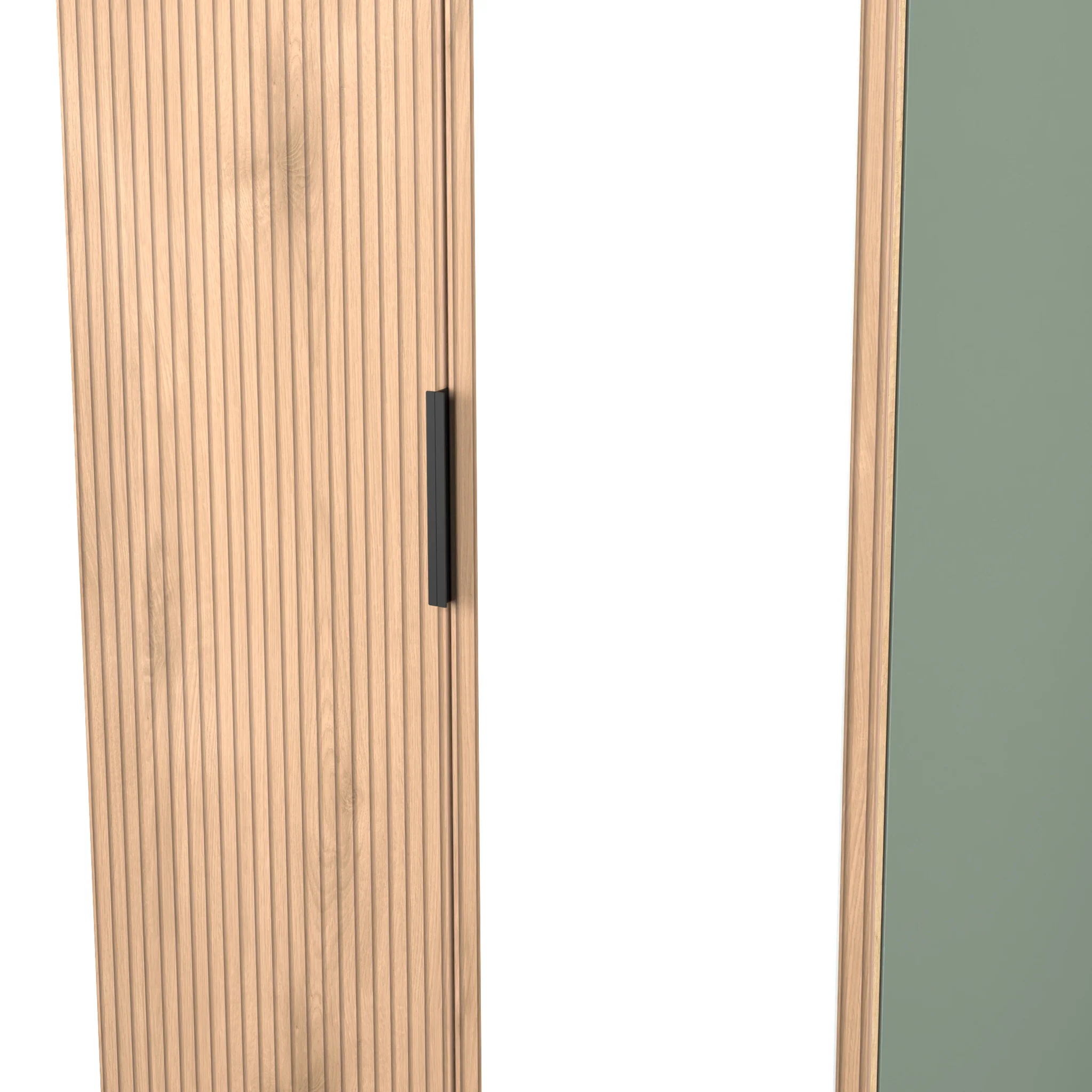 Jago Slatted Effect Tall 2 Door Mirrored Wardrobe - Image 12