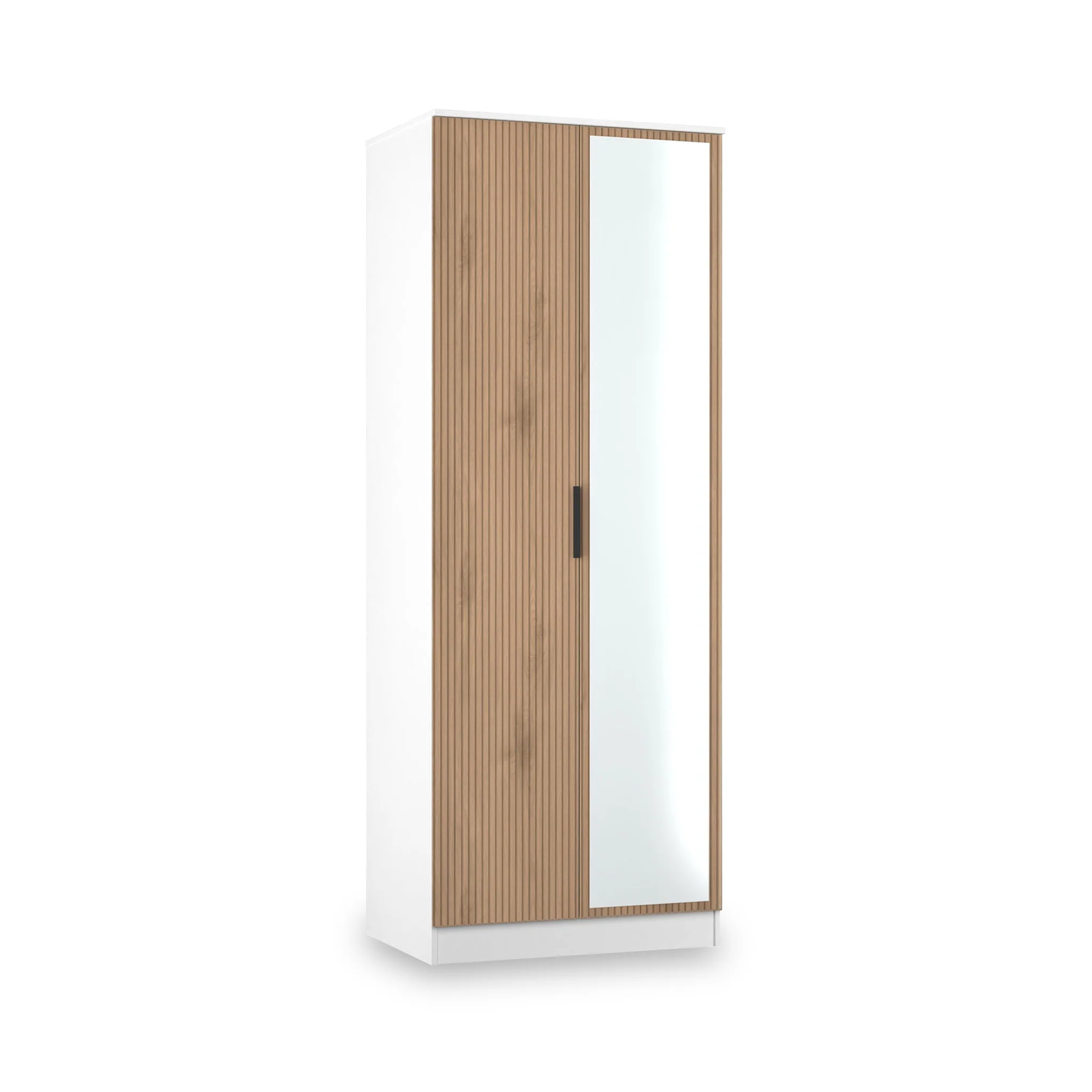 Jago Slatted Effect Tall 2 Door Mirrored Wardrobe - Image 13