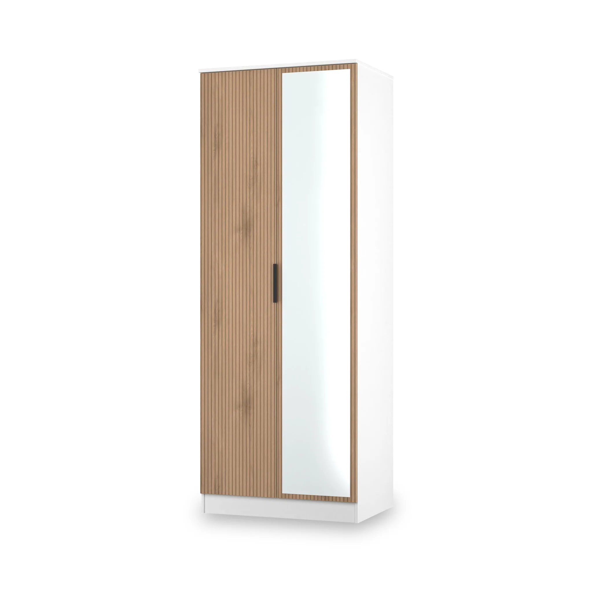 Jago Slatted Effect Tall 2 Door Mirrored Wardrobe - Image 18