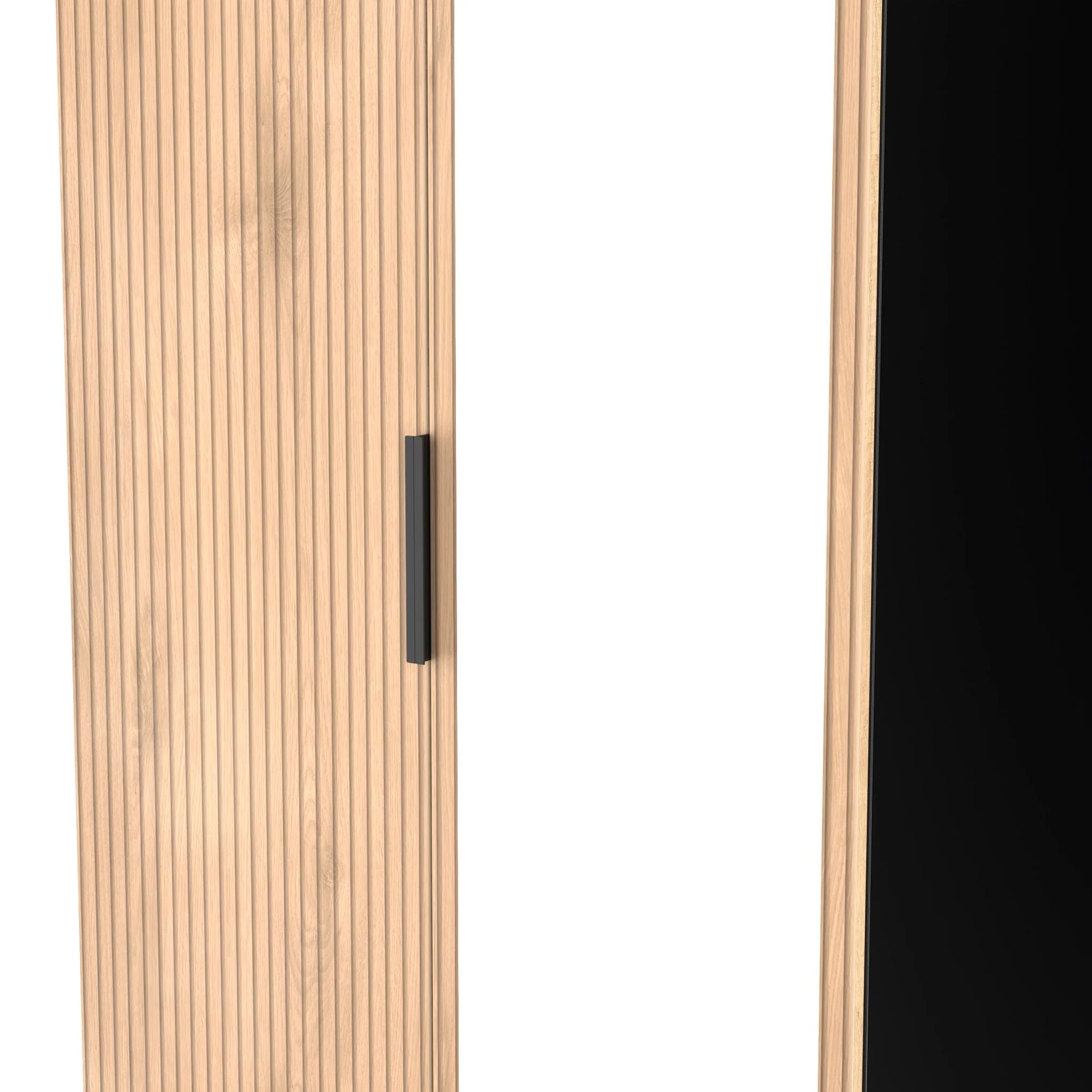 Jago Slatted Effect Tall 2 Door Mirrored Wardrobe - Image 6