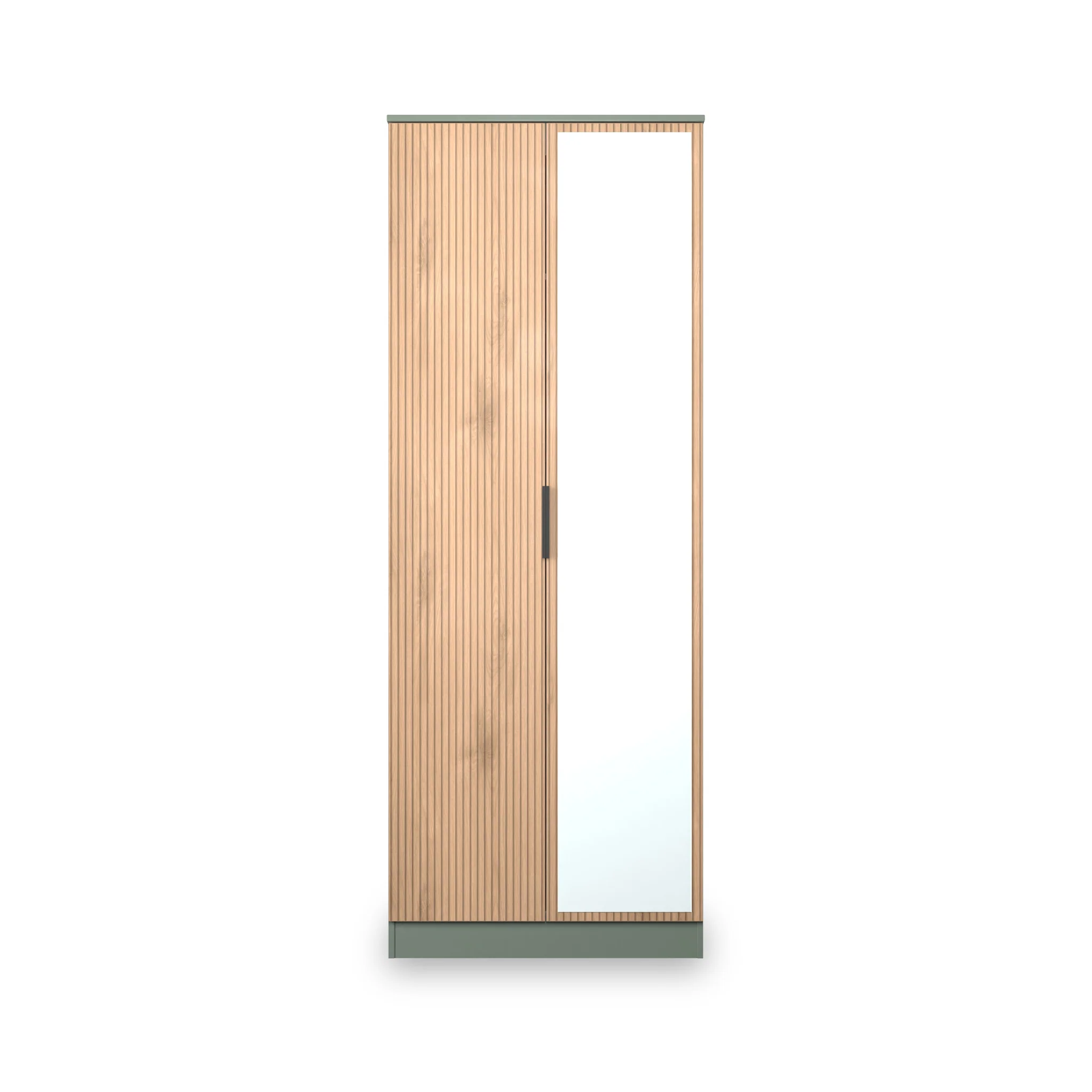 Jago Slatted Effect Tall 2 Door Mirrored Wardrobe - Image 7