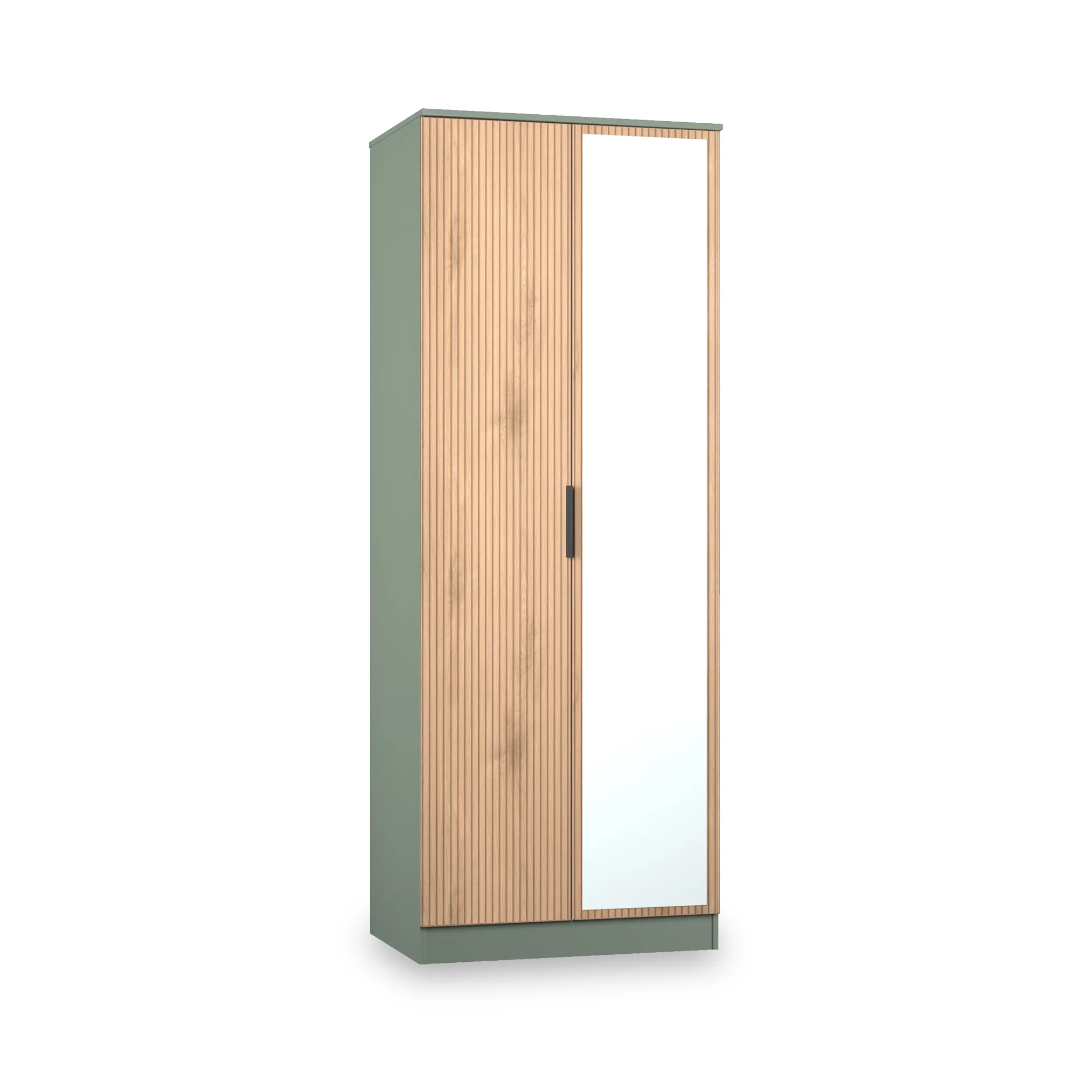 Jago Slatted Effect Tall 2 Door Mirrored Wardrobe - Image 8