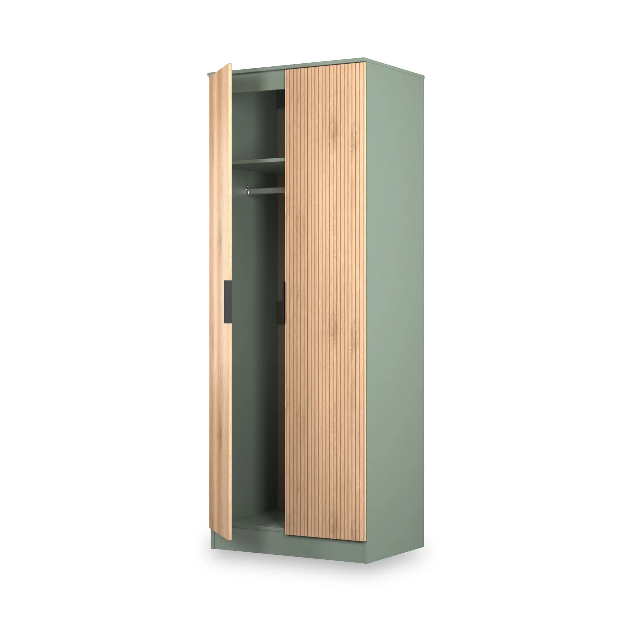 Jago Slatted Effect Tall 2 Door Wardrobe - Image 11
