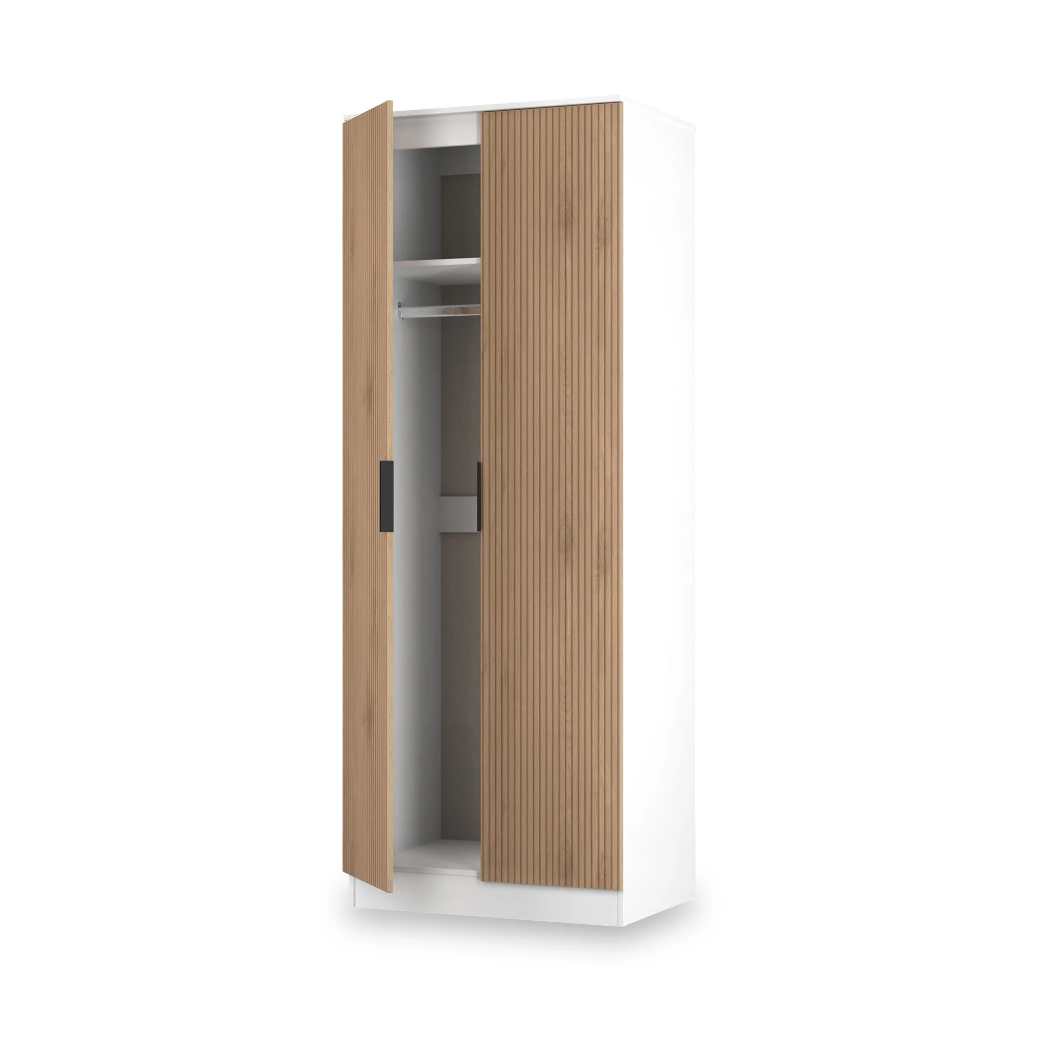 Jago Slatted Effect Tall 2 Door Wardrobe - Image 17