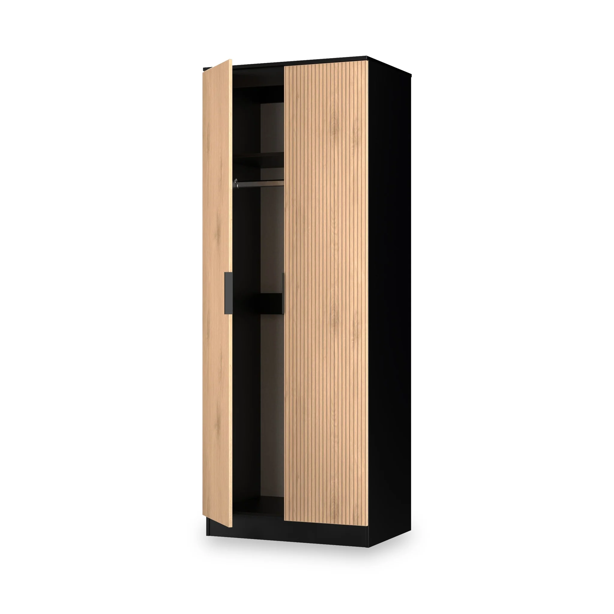 Jago Slatted Effect Tall 2 Door Wardrobe - Image 5