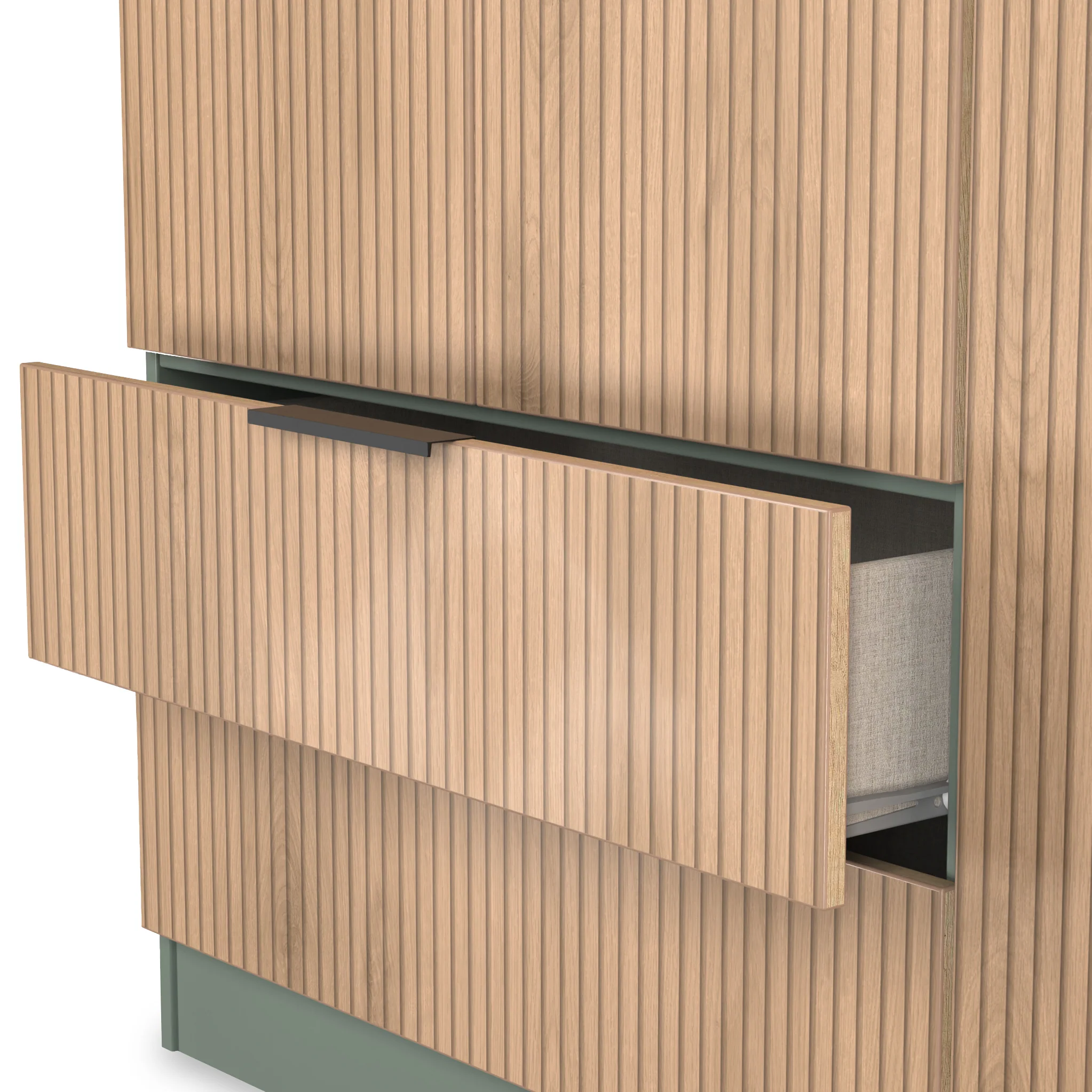 Jago Slatted Effect Tall 3 Door 2 Drawer Wardrobe - Image 12