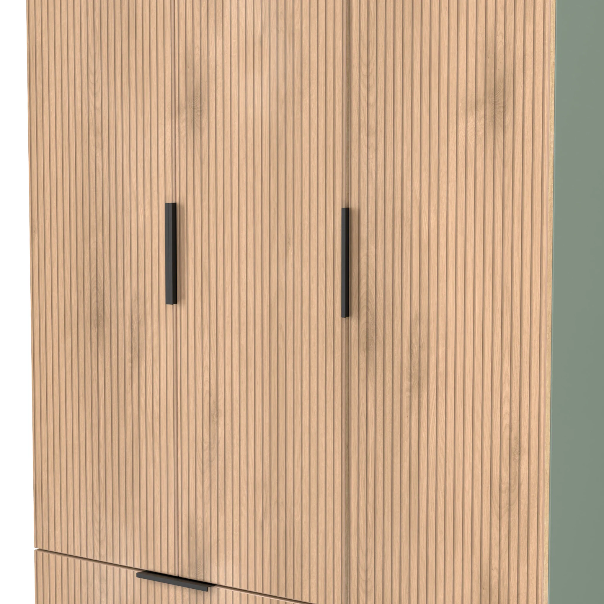 Jago Slatted Effect Tall 3 Door 2 Drawer Wardrobe - Image 13