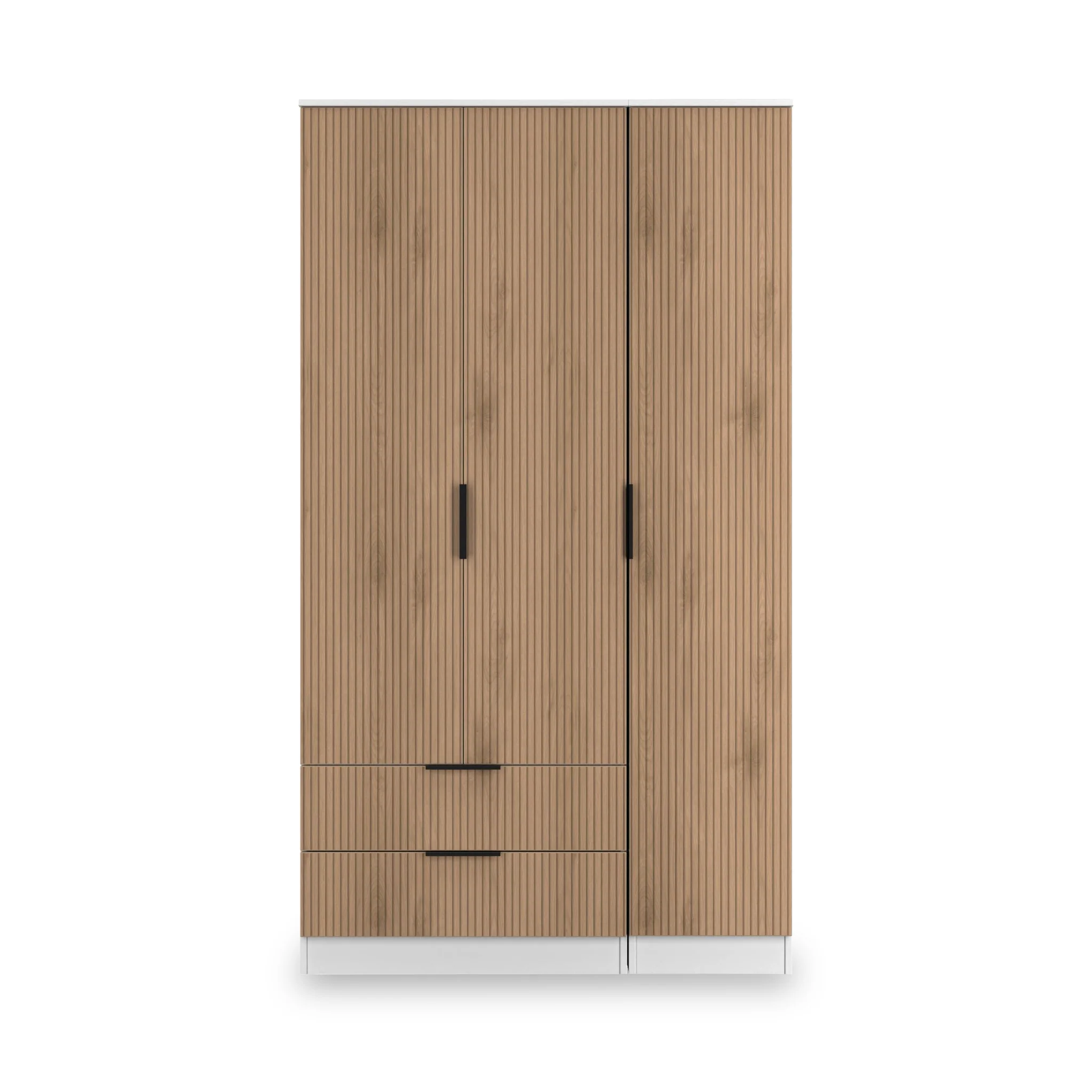 Jago Slatted Effect Tall 3 Door 2 Drawer Wardrobe - Image 15