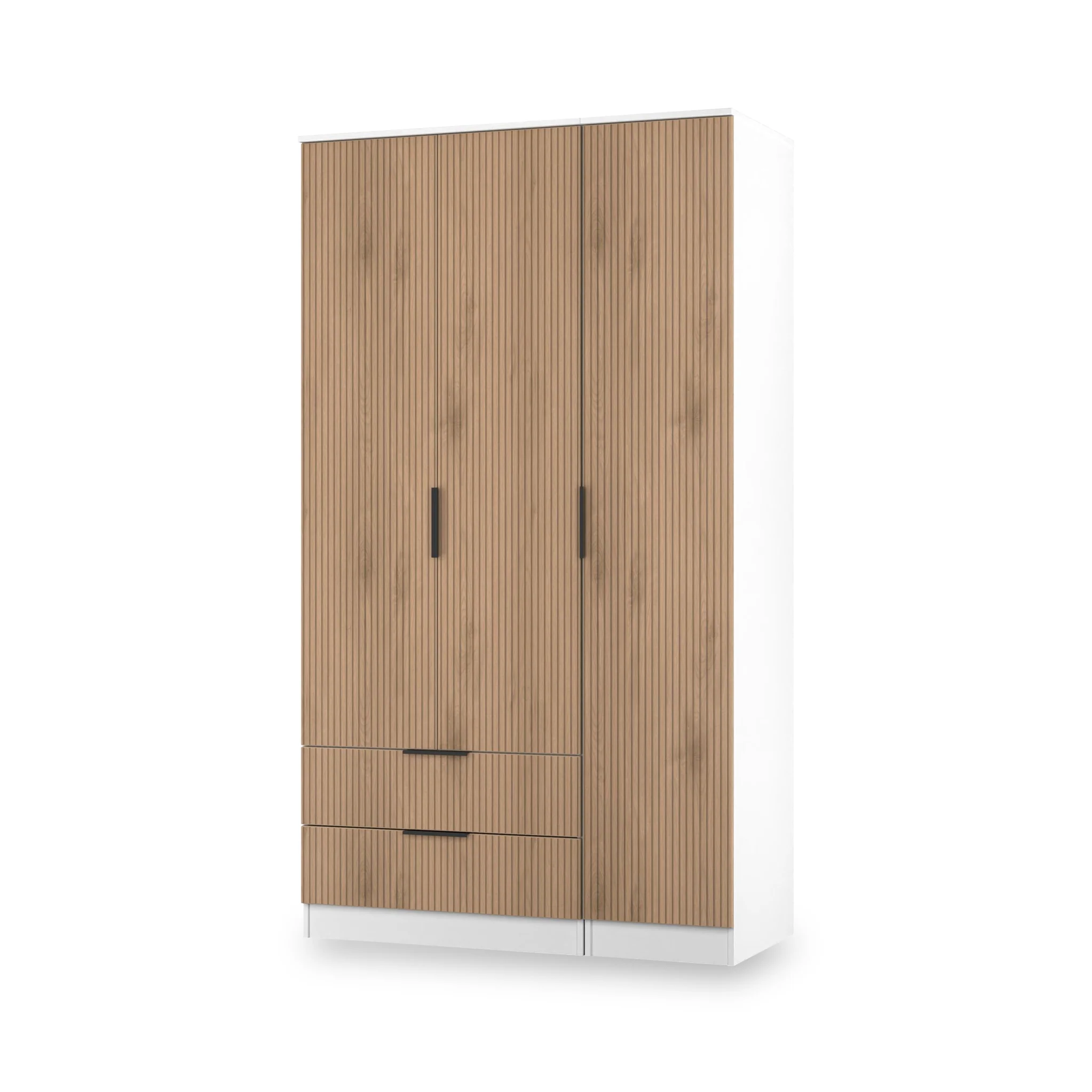 Jago Slatted Effect Tall 3 Door 2 Drawer Wardrobe - Image 17