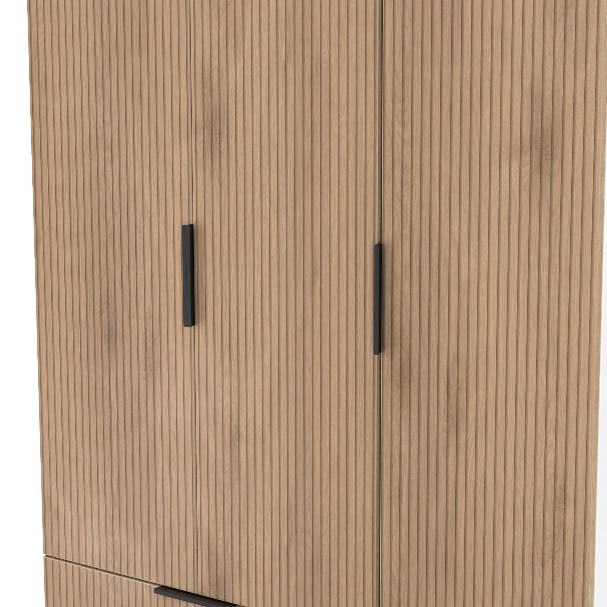 Jago Slatted Effect Tall 3 Door 2 Drawer Wardrobe - Image 20