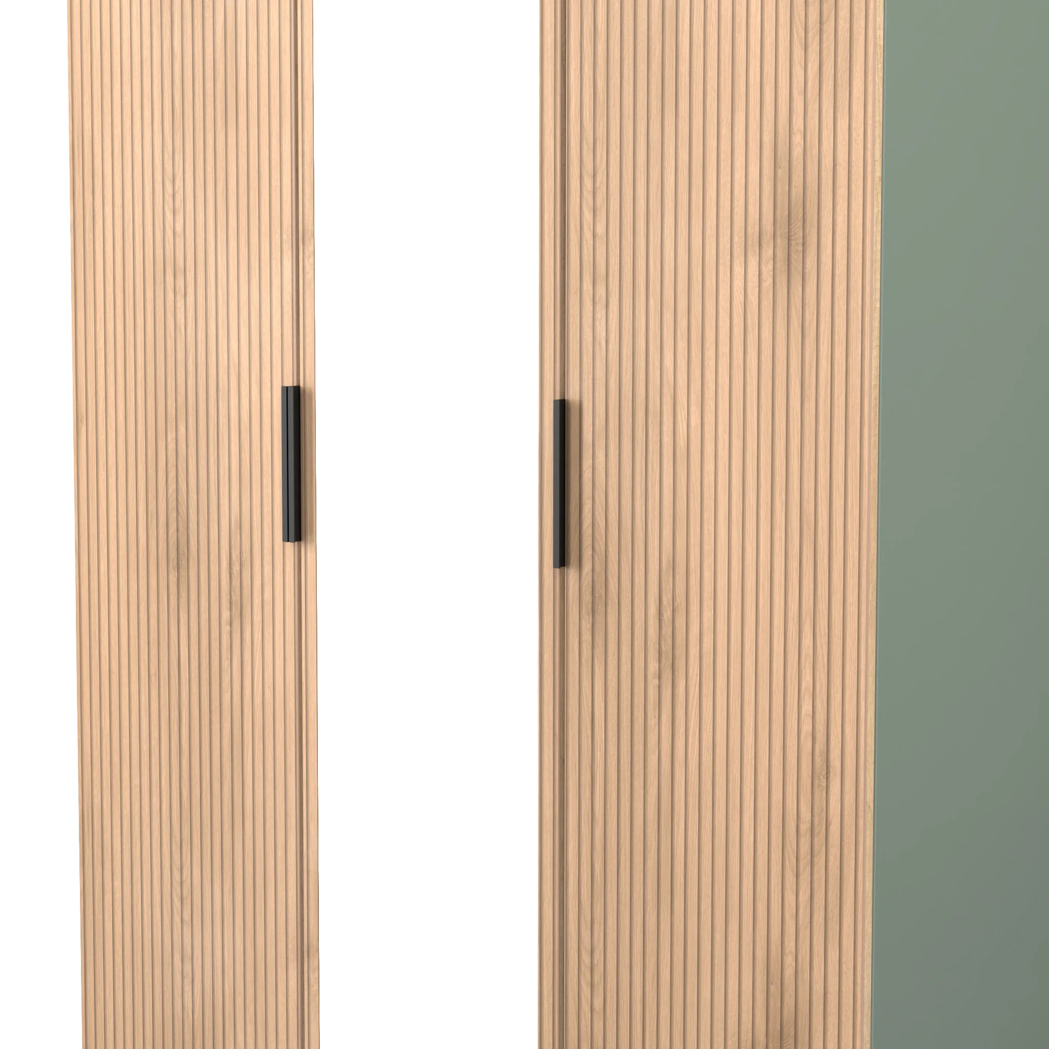 Jago Slatted Effect Tall 3 Door Mirrored Wardrobe - Image 12