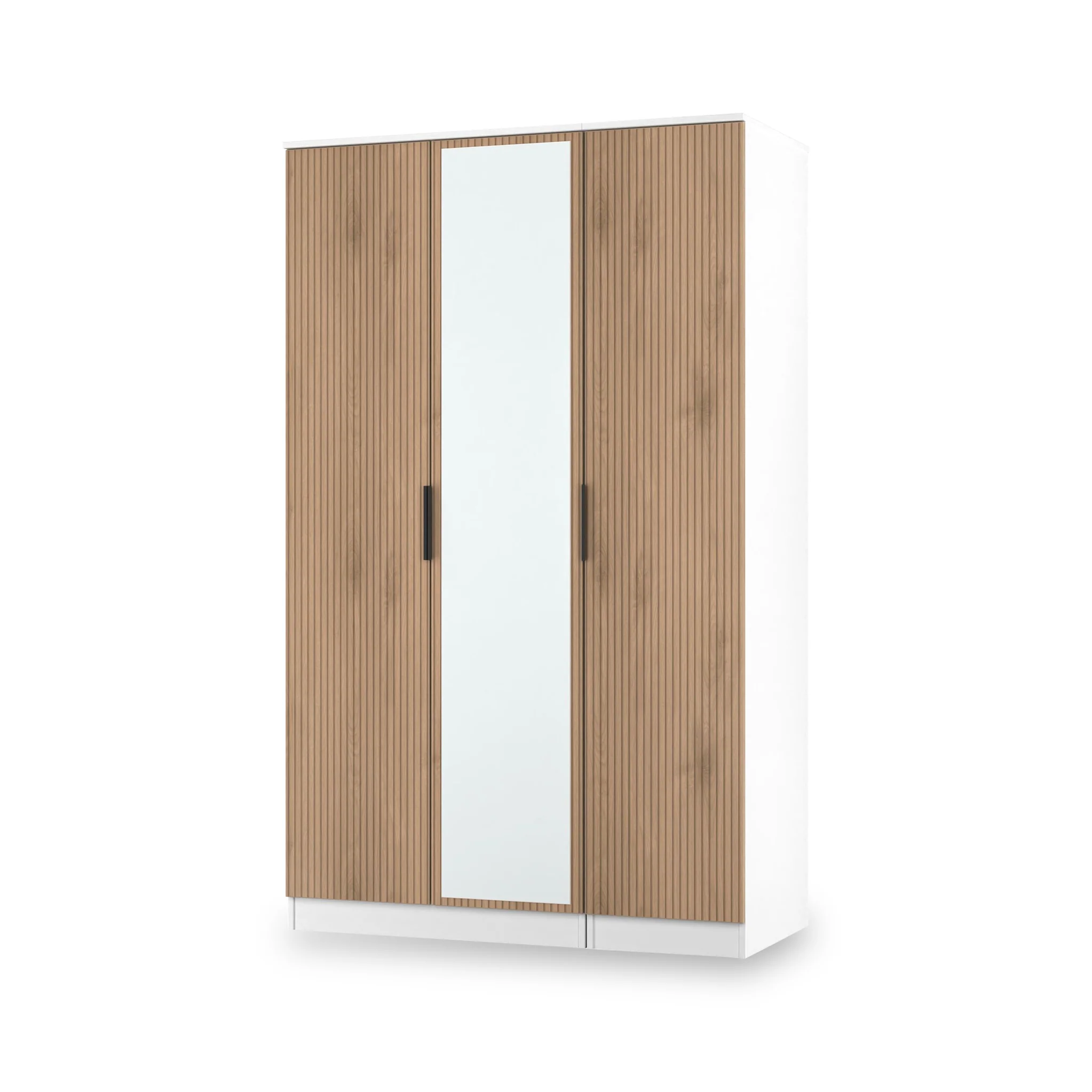 Jago Slatted Effect Tall 3 Door Mirrored Wardrobe - Image 16