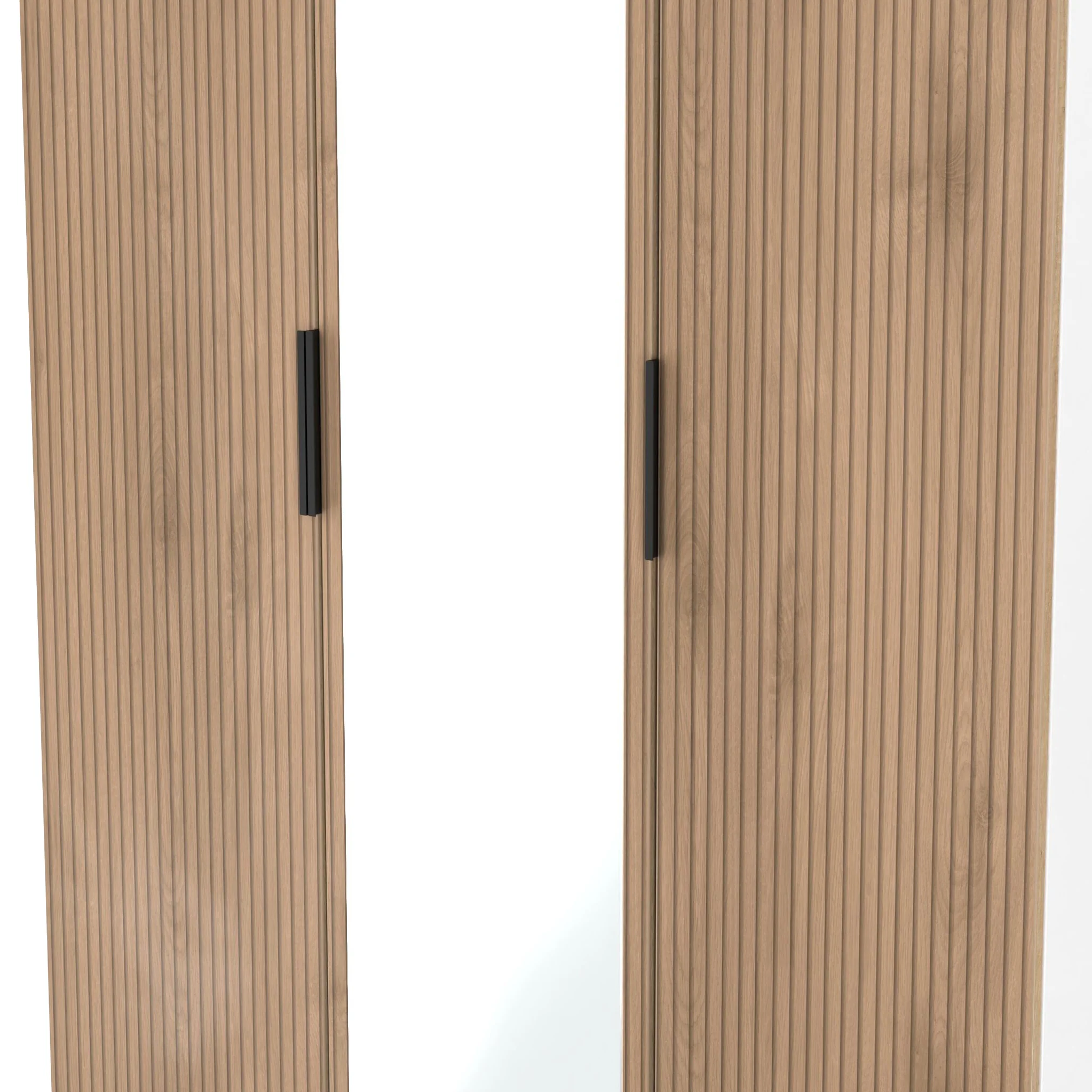 Jago Slatted Effect Tall 3 Door Mirrored Wardrobe - Image 18