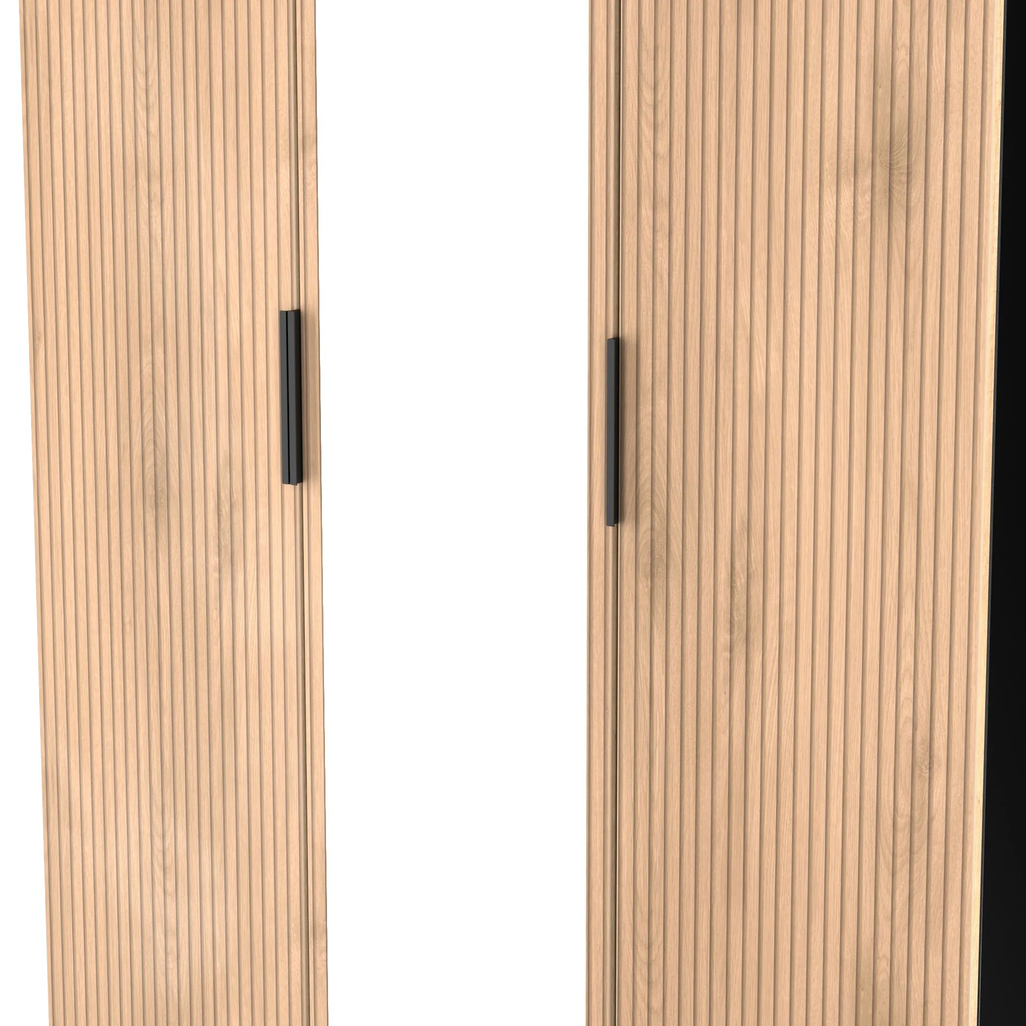 Jago Slatted Effect Tall 3 Door Mirrored Wardrobe - Image 6