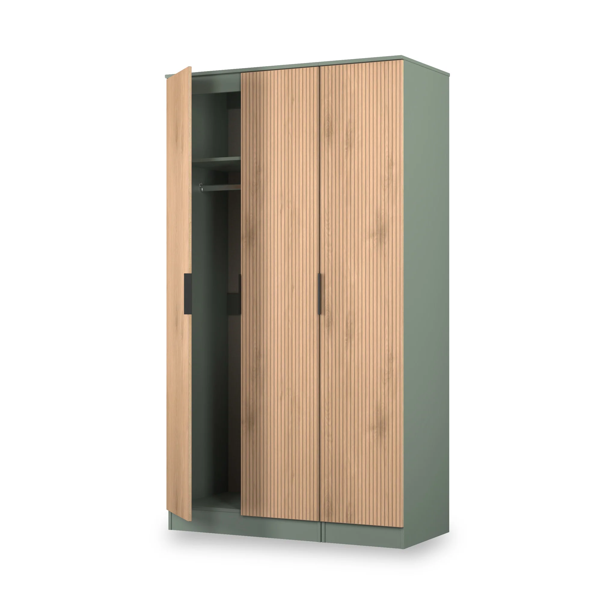 Jago Slatted Effect Tall 3 Door Wardrobe - Image 11