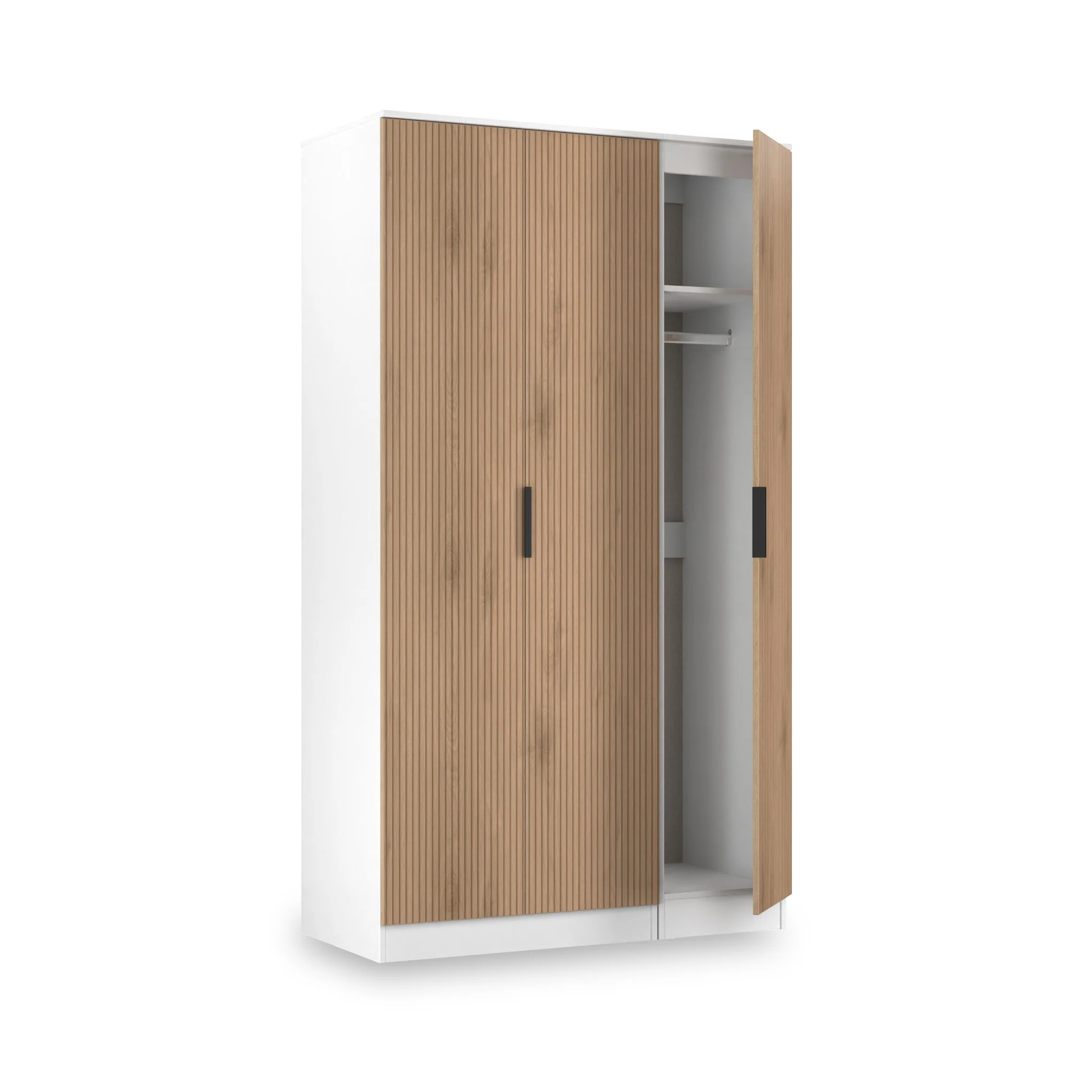 Jago Slatted Effect Tall 3 Door Wardrobe - Image 13