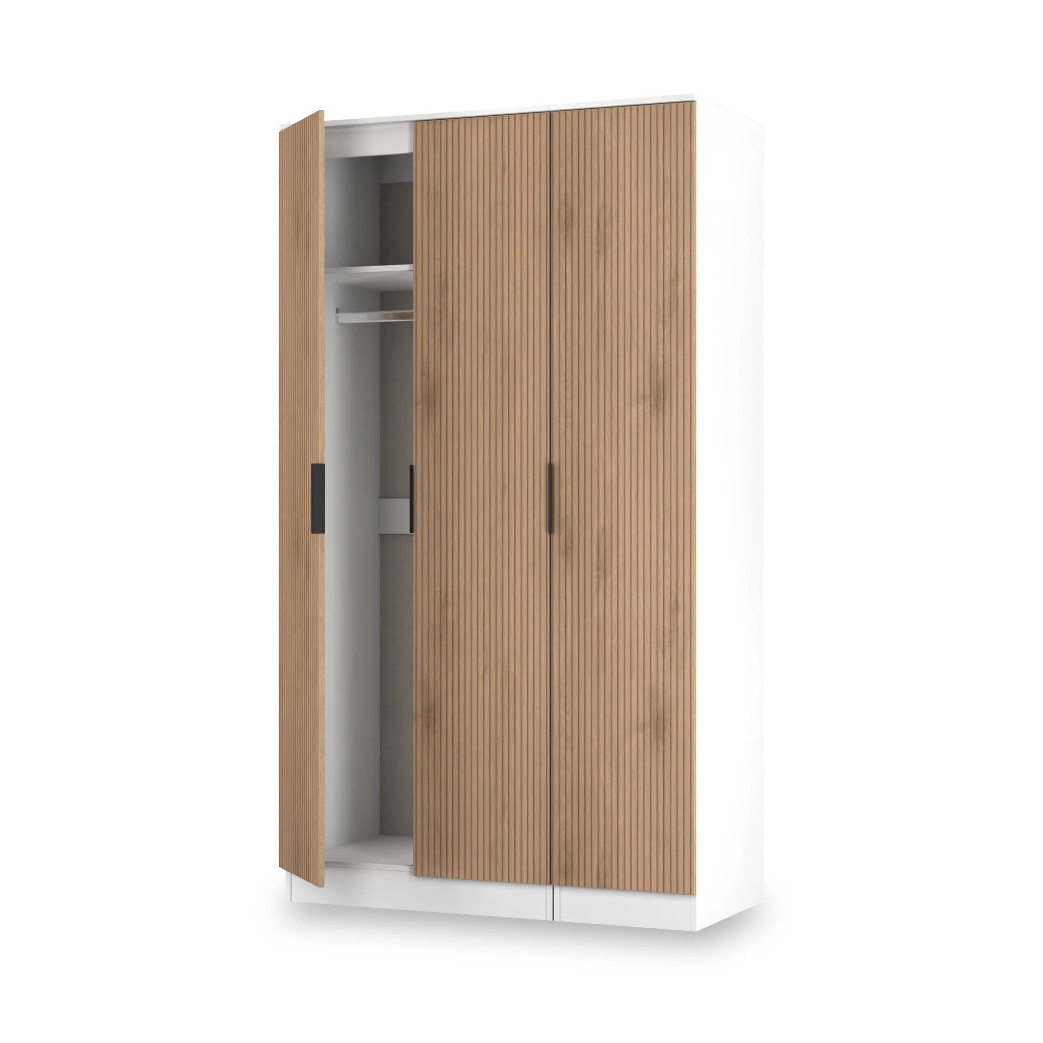 Jago Slatted Effect Tall 3 Door Wardrobe - Image 17