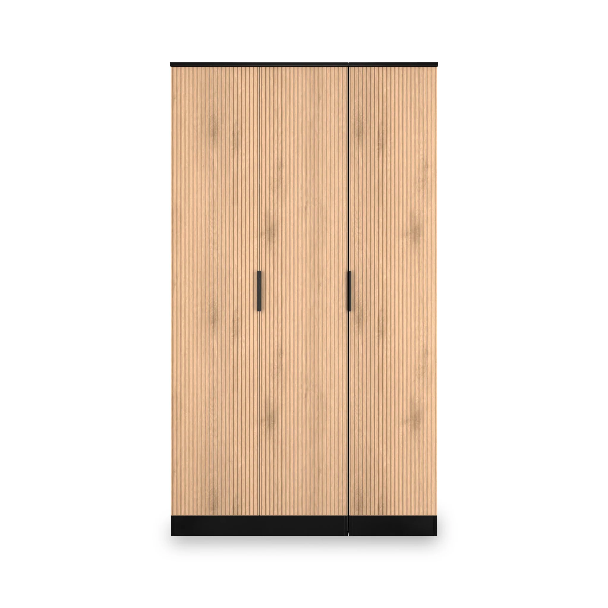 Jago Slatted Effect Tall 3 Door Wardrobe - Image 2