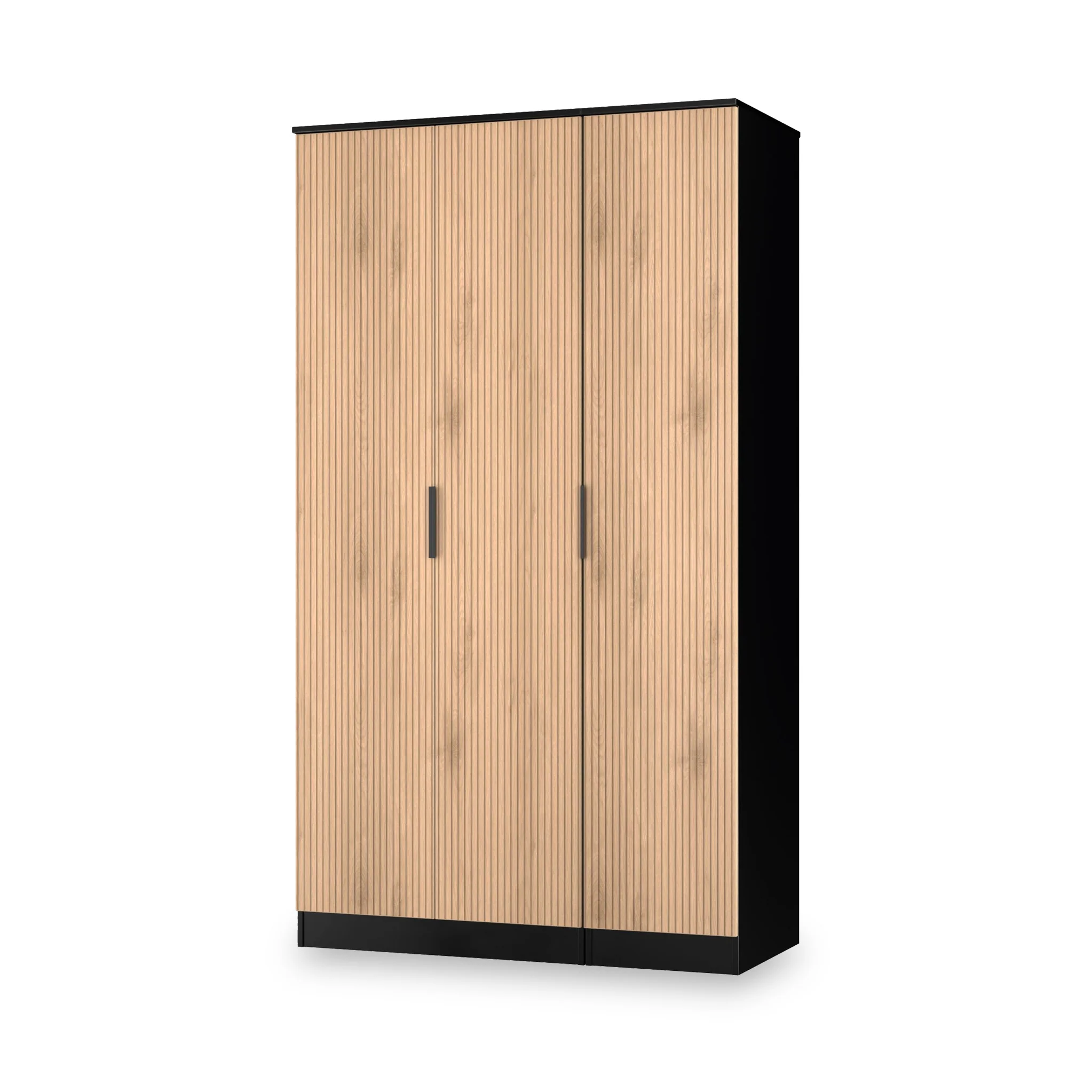 Jago Slatted Effect Tall 3 Door Wardrobe - Image 4