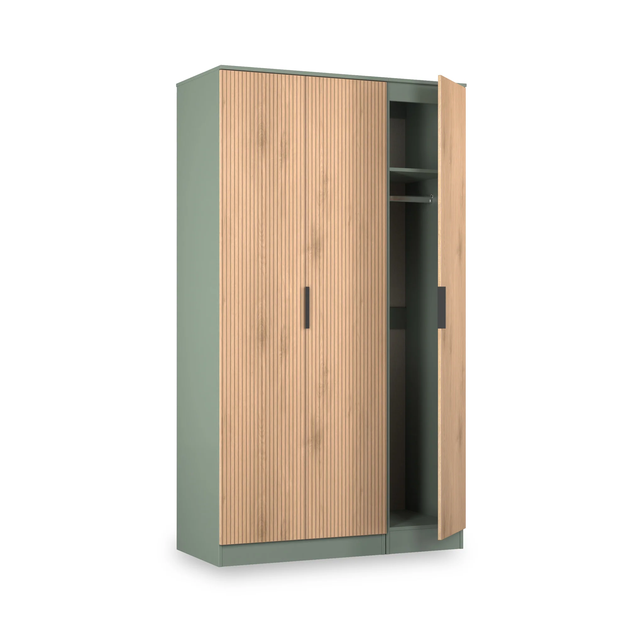 Jago Slatted Effect Tall 3 Door Wardrobe - Image 7