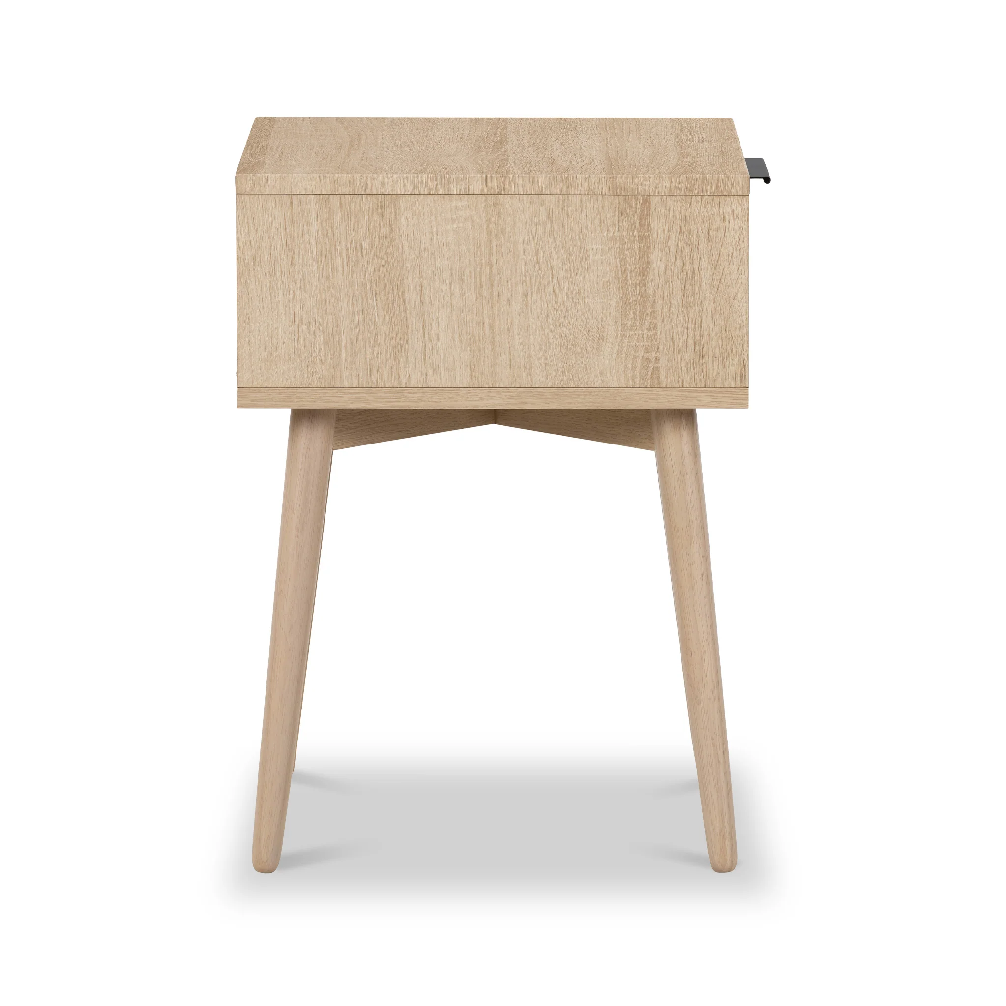 Jakob Oak 1 Drawer Grooved Side Table - Image 5
