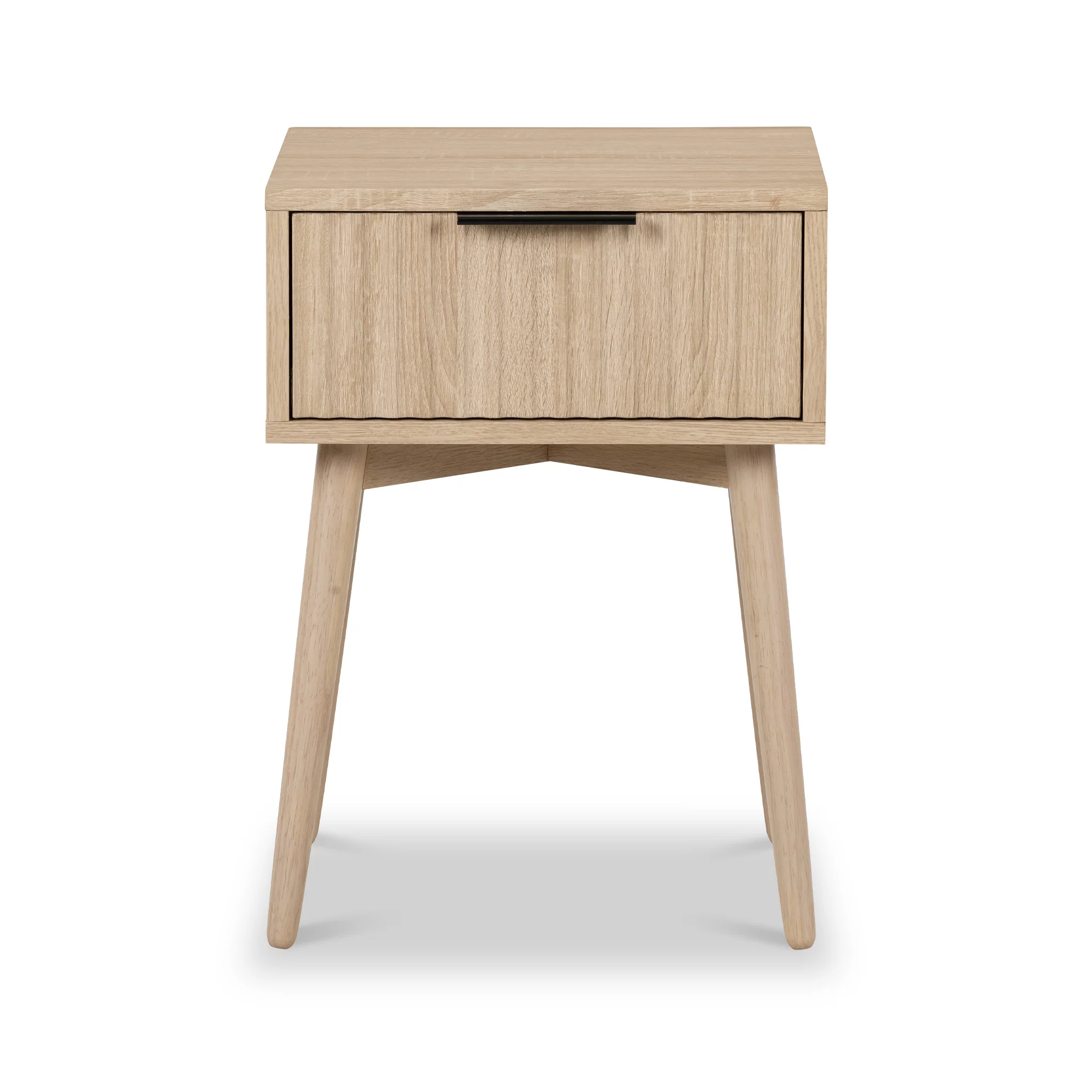 Jakob Oak 1 Drawer Grooved Side Table - Image 3