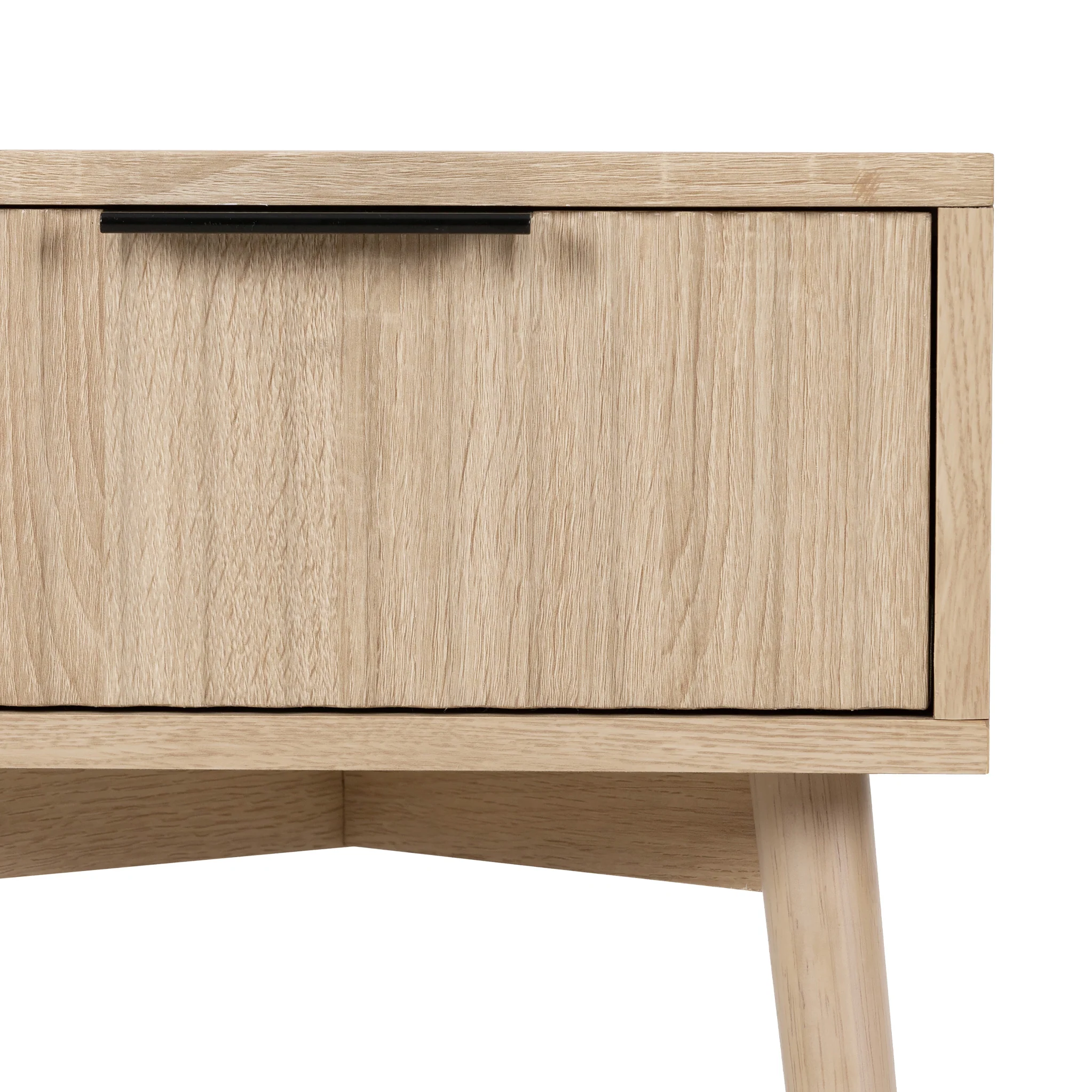 Jakob Oak 1 Drawer Grooved Side Table - Image 7