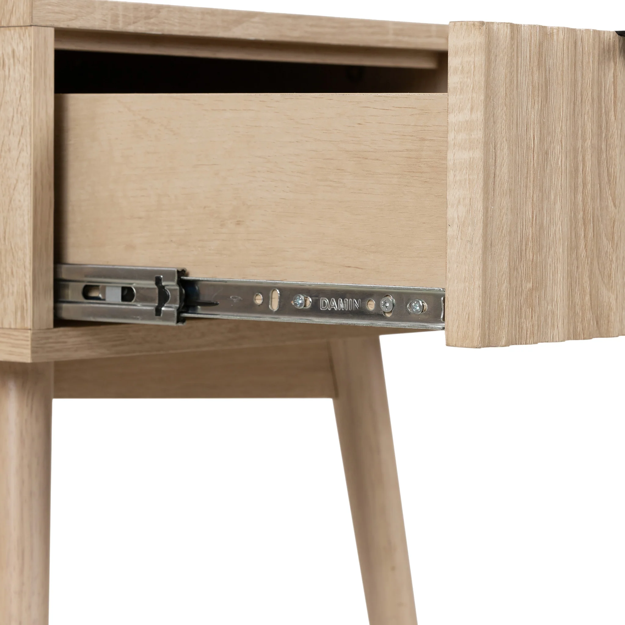 Jakob Oak 1 Drawer Grooved Side Table - Image 9