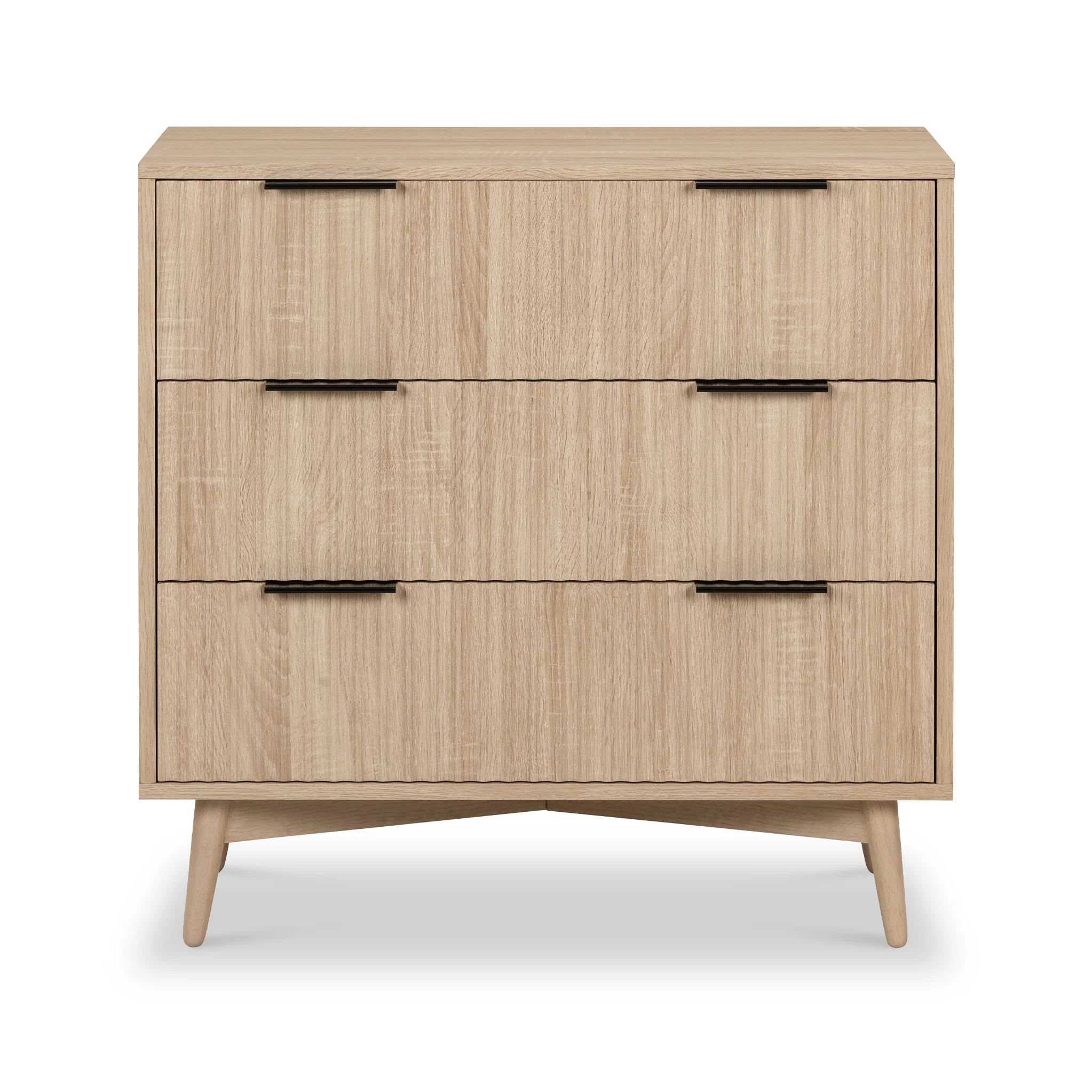 Jakob Oak 3 Drawer Grooved Chest - Image 3