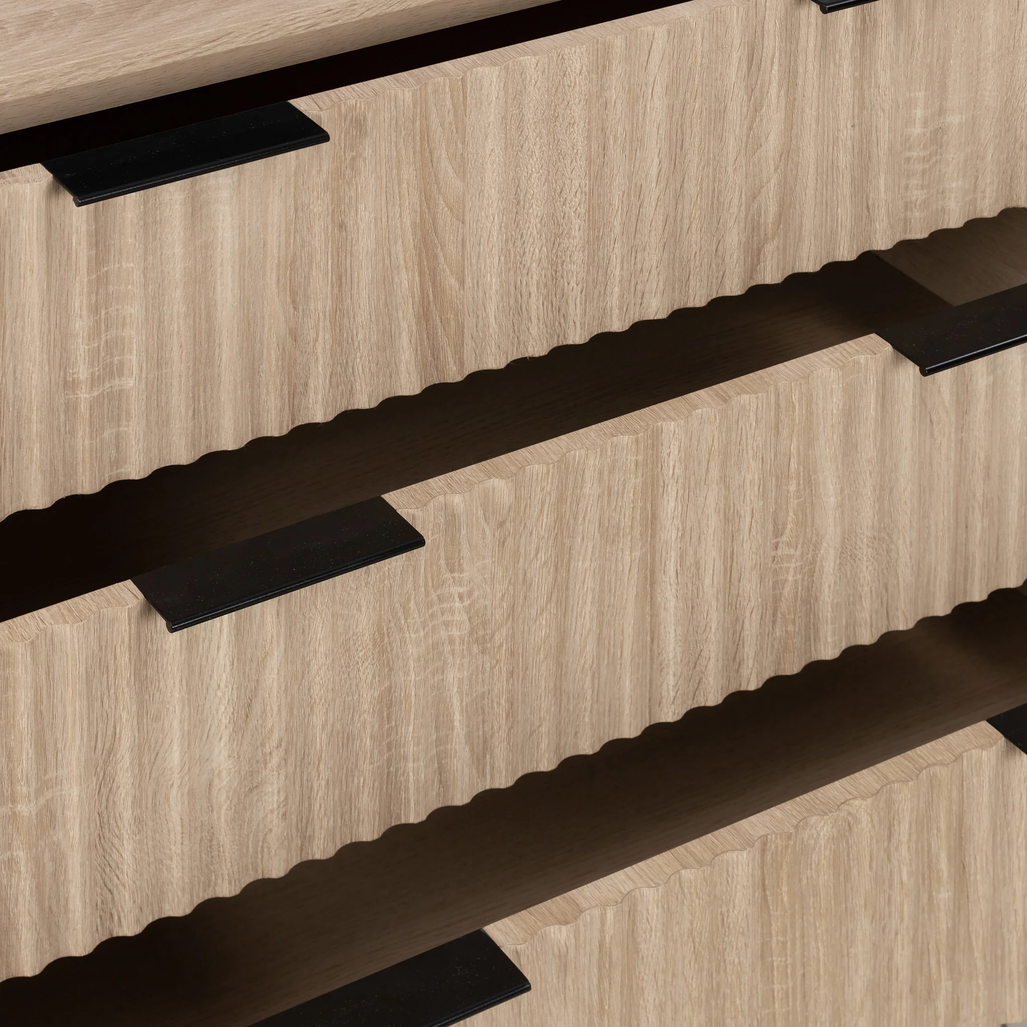 Jakob Oak 3 Drawer Grooved Chest - Image 7