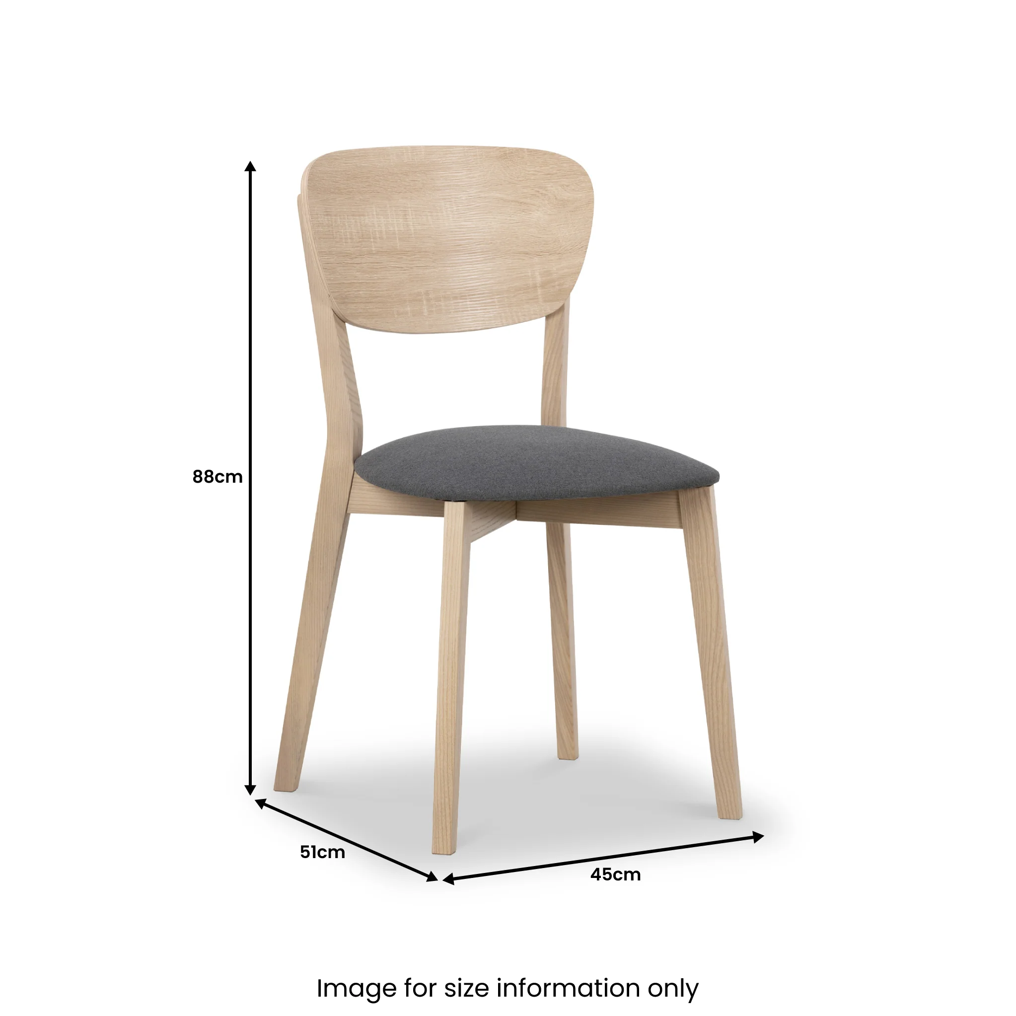 Jakob Oak Curved Dining Chair - Image 12